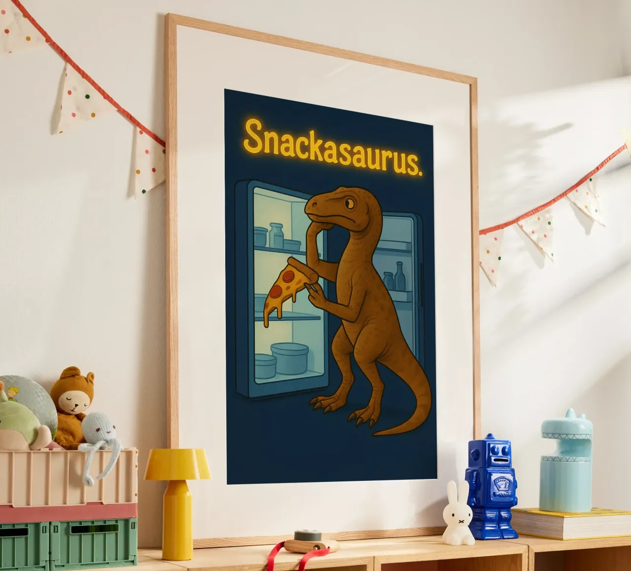 Meme divertente Herrerasaurus poster con telaio in plastica da Funny Humor Art
