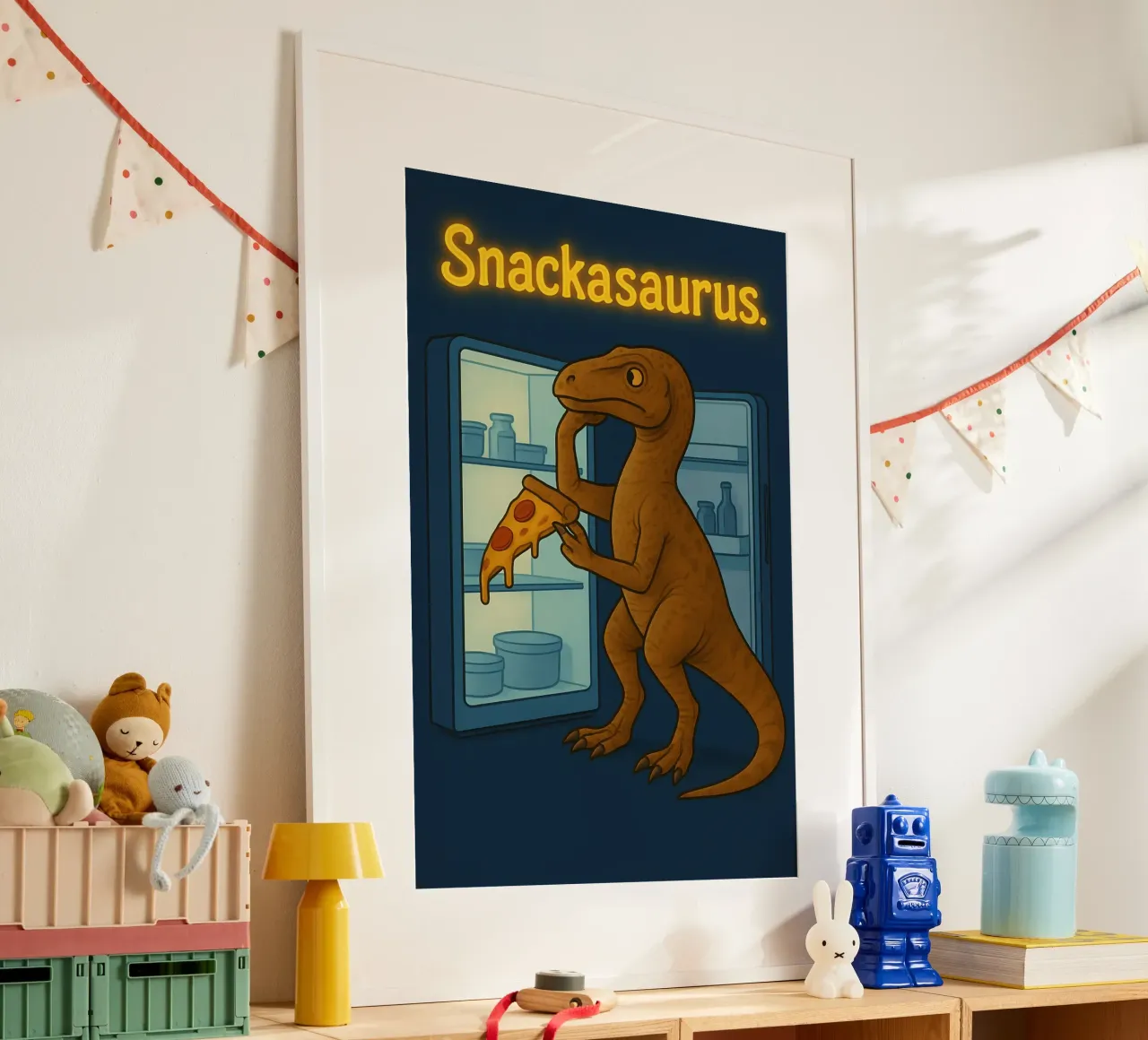 Meme divertente Herrerasaurus poster con telaio in plastica da Funny Humor Art