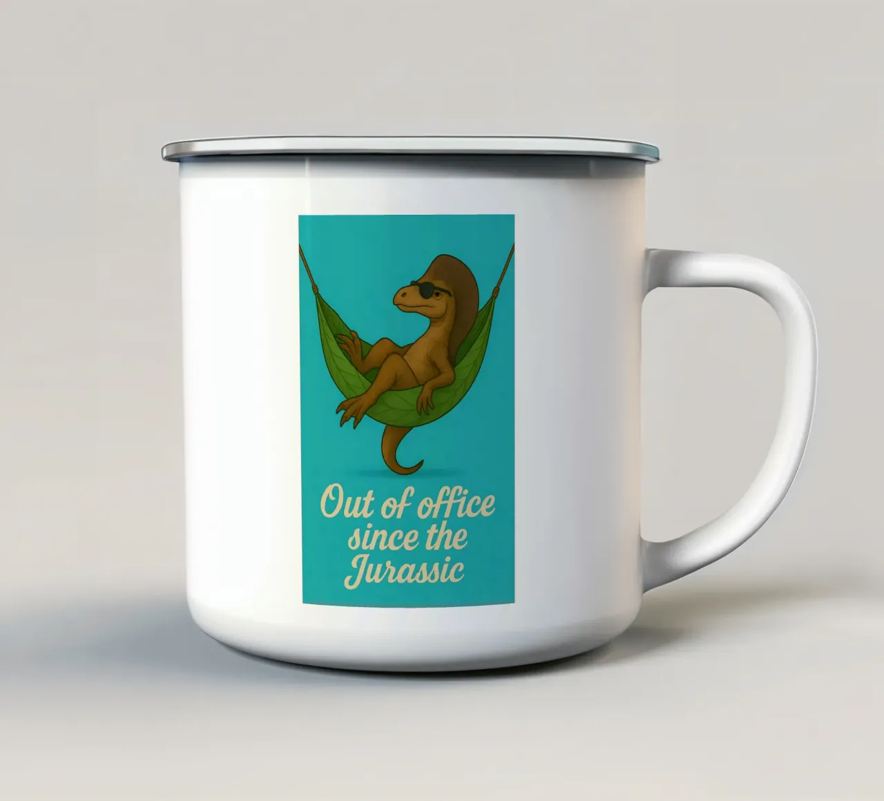 Meme divertente sull'Ouranosaurus tazza in smalto da Funny Humor Art