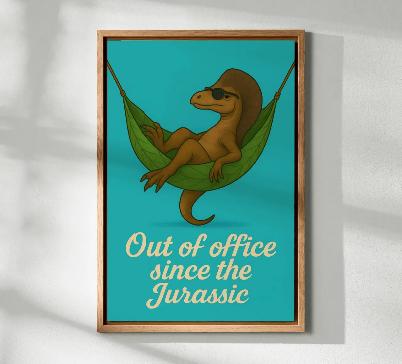Funny Ouranosaurus Meme canvas met Baklijst van Funny Humor Art