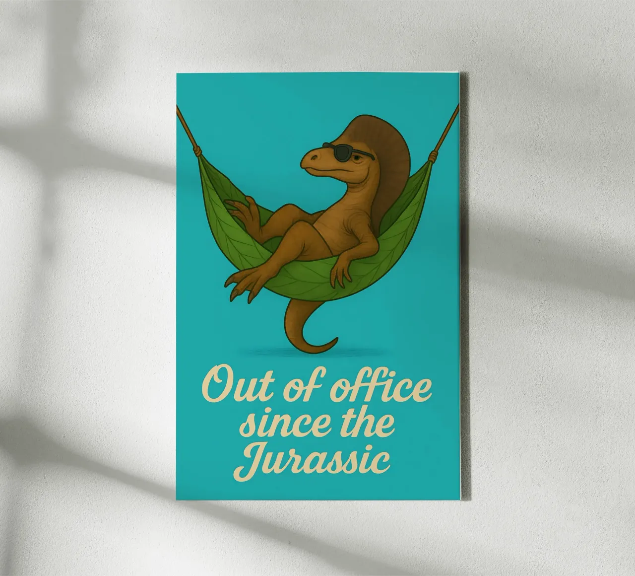 Funny Ouranosaurus Meme canvas met Baklijst van Funny Humor Art