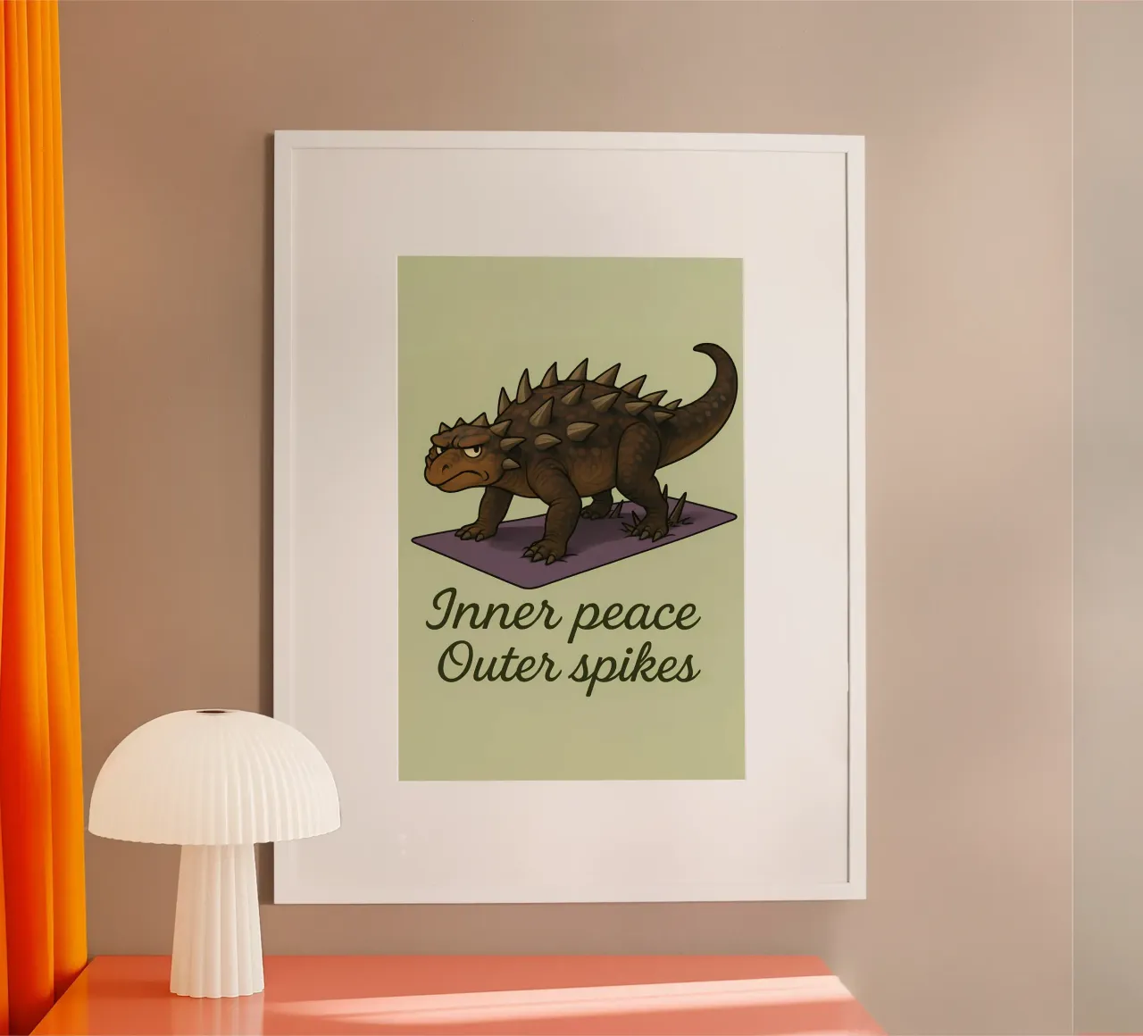 Divertente Meme di Sauropelta poster con telaio in alluminio da Funny Humor Art