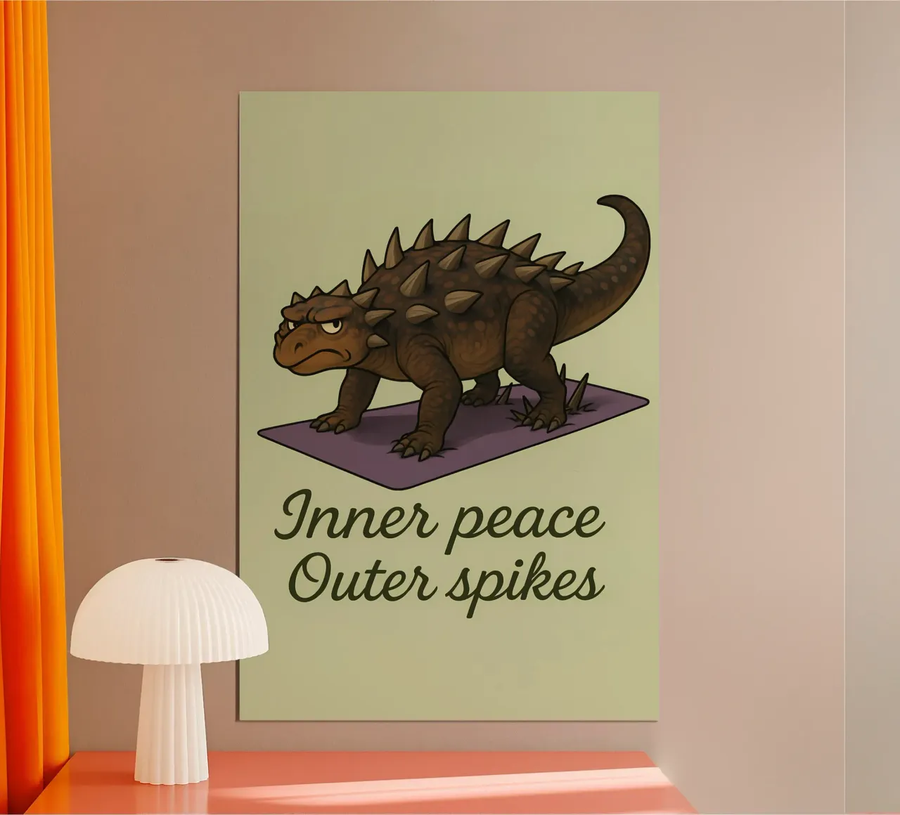 Divertente Meme di Sauropelta poster con telaio in alluminio da Funny Humor Art