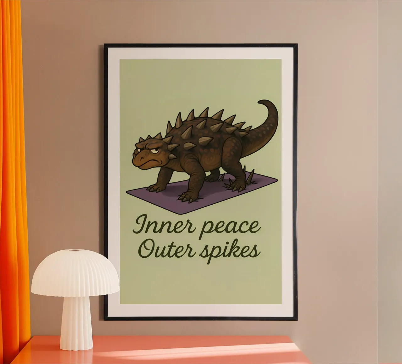 Divertente Meme di Sauropelta poster con telaio in alluminio da Funny Humor Art