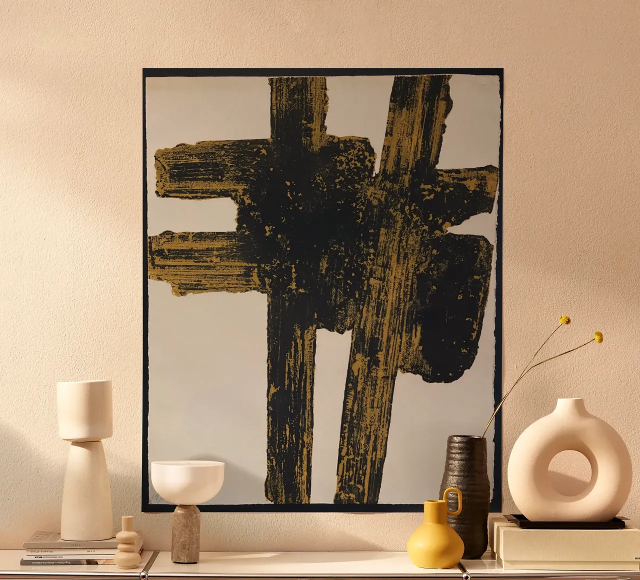 Pierre Soulages Eau Forte XVIII poster con telaio in plastica da Spencershop