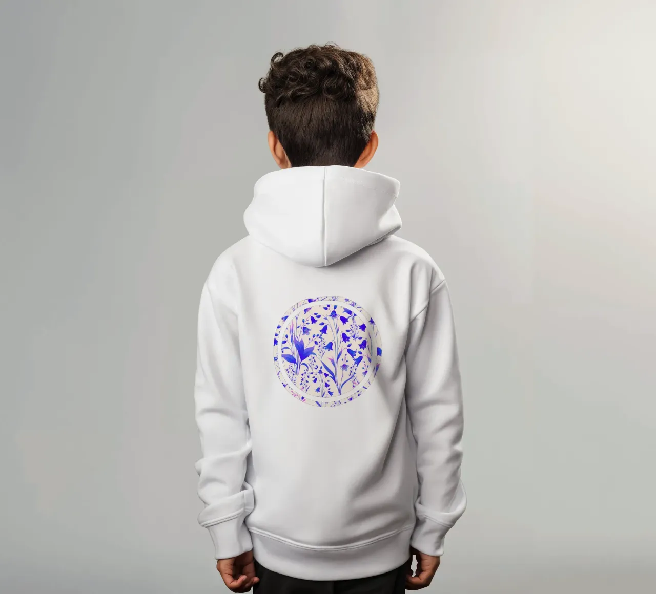 Campanule blu e rosa felpa bambino con cappuccio da SilverPegasus