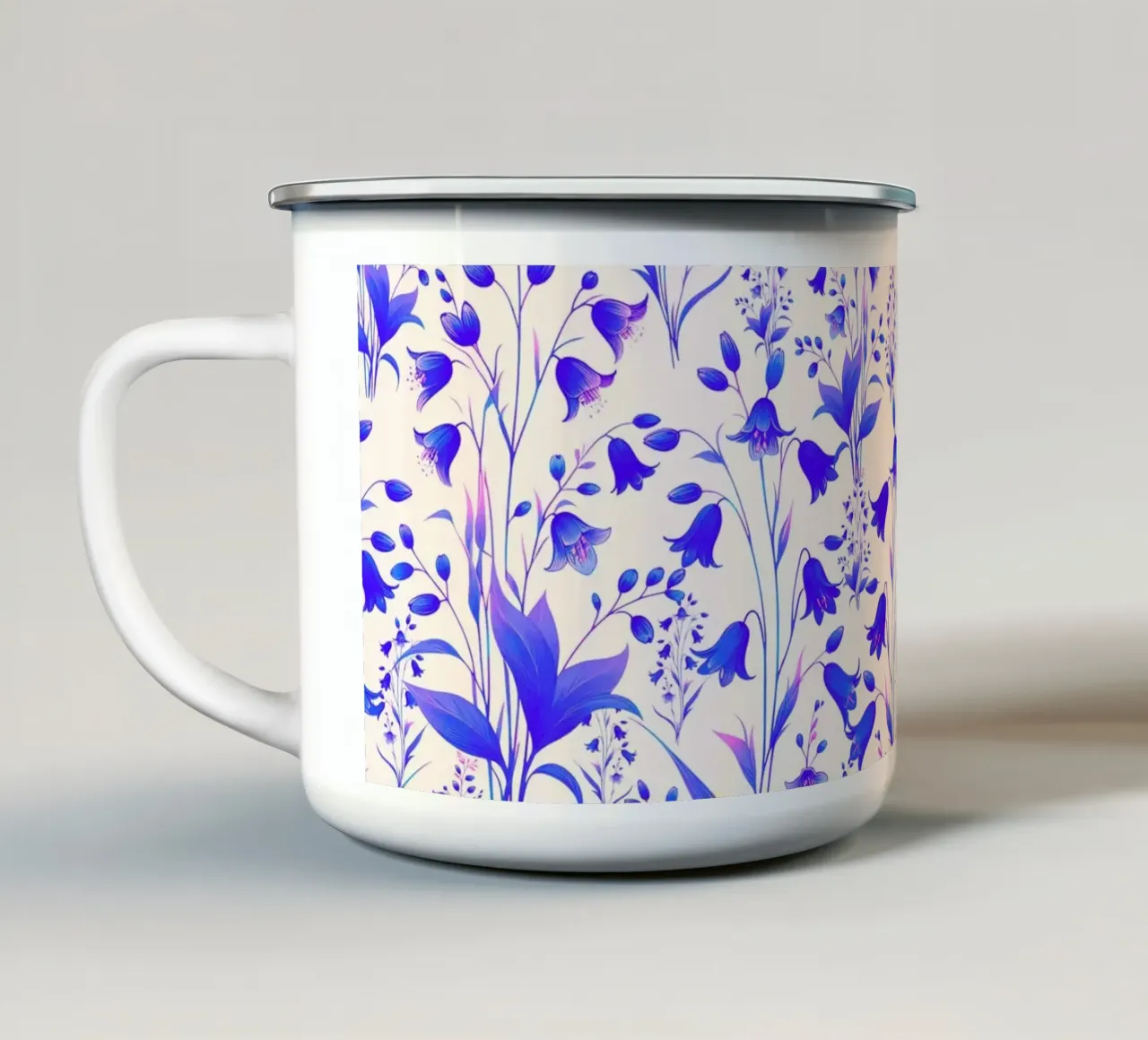 Campanule blu e rosa tazza in smalto da SilverPegasus