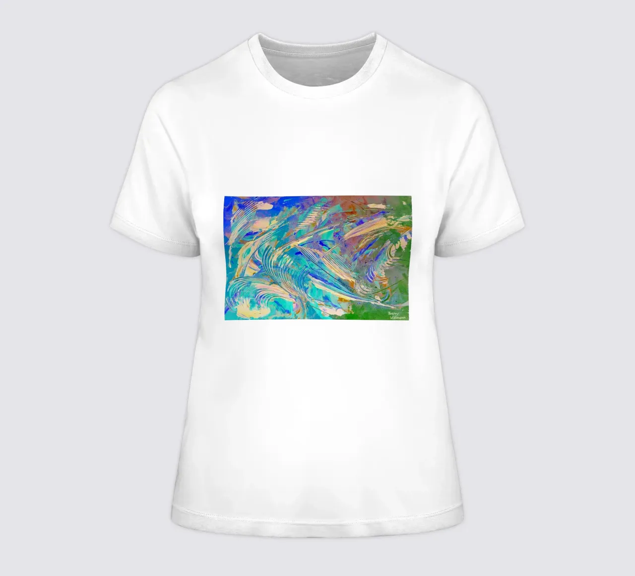IDEAL GIFT 14. Invers women's fitted t-shirt by Thierry Vobmann Abstract painting
