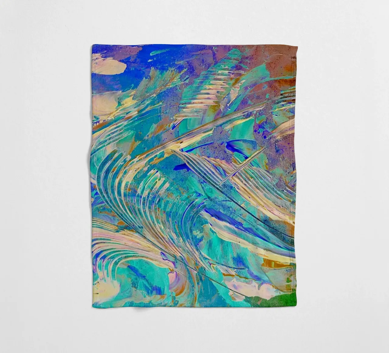 IDEAL GIFT 14. Invers fleece blanket by Thierry Vobmann Abstract painting