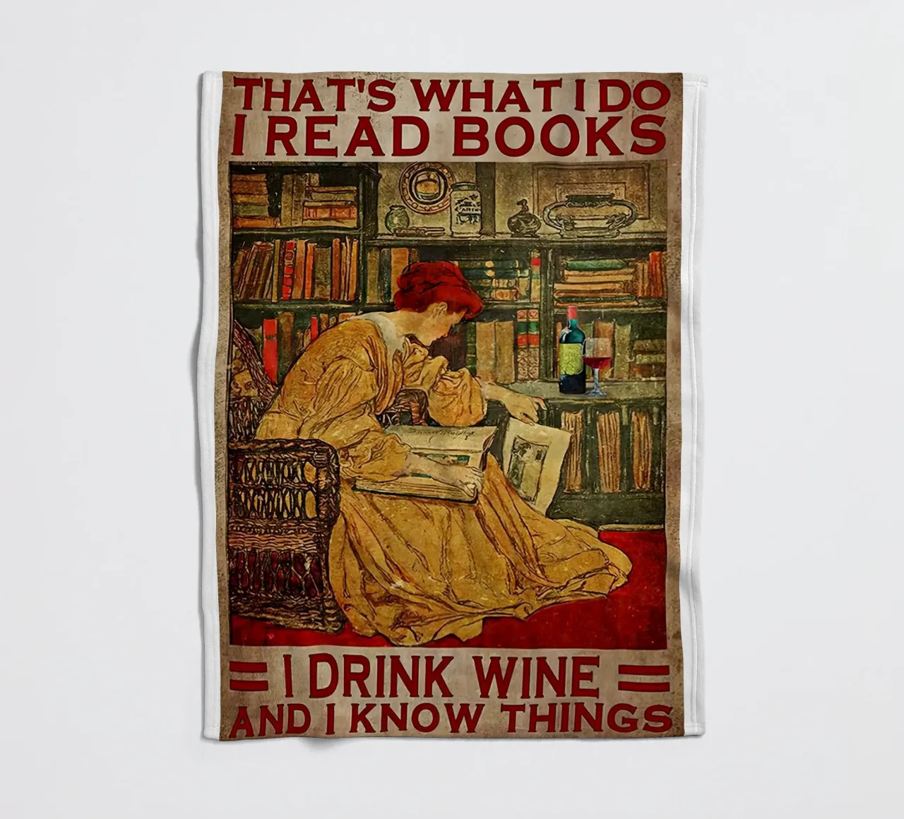 Das ist es, was ich tue Ich lese Bücher, trinke Wein und ich weiß Dinge Fleecedecke von Aaronshop