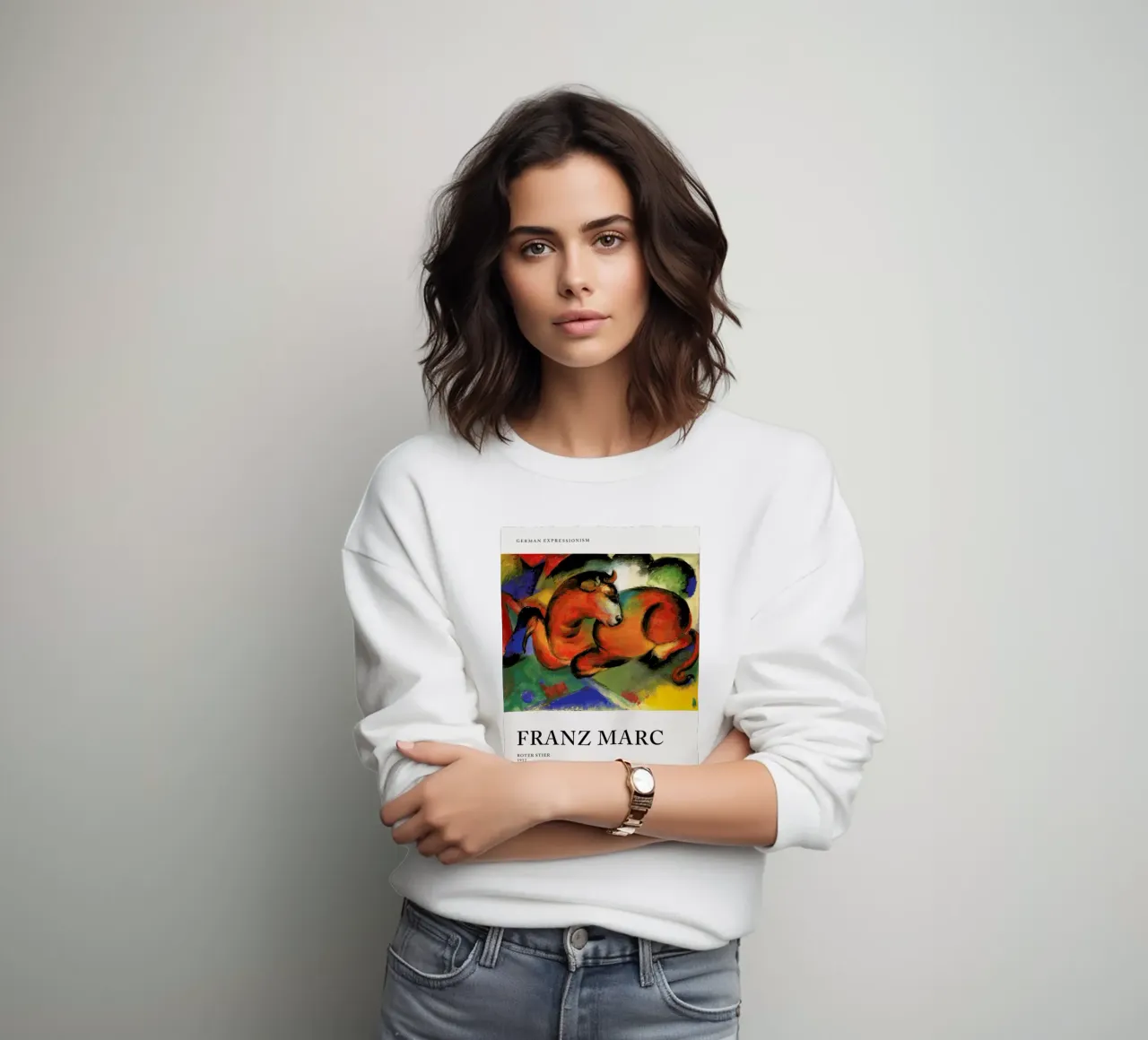 Marc - Roter Stier sweatshirt by Vintage by JUNIQE