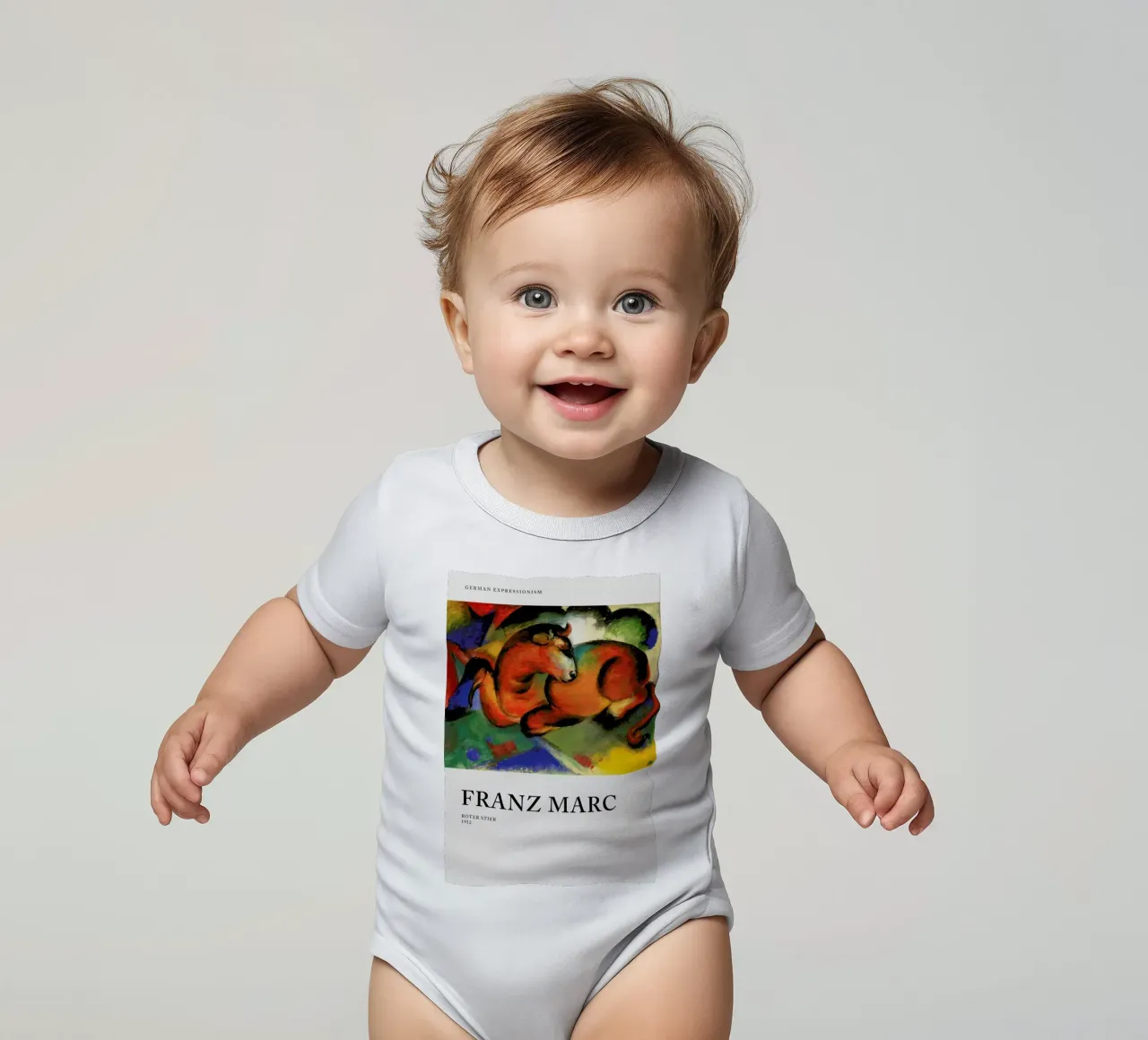 Marc - Roter Stier body neonato maniche corte da Vintage by JUNIQE