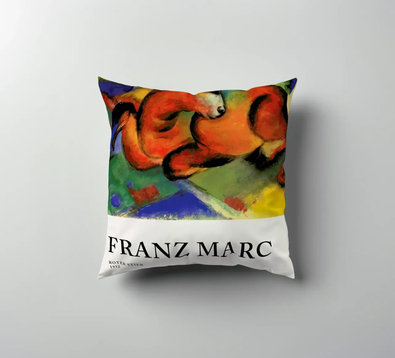 Marc - Roter Stier cuscino da Vintage by JUNIQE