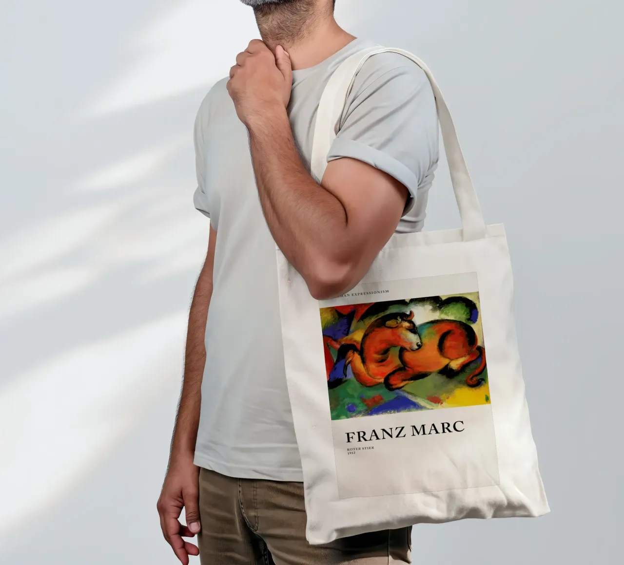 Marc - Roter Stier borsa in juta da Vintage by JUNIQE
