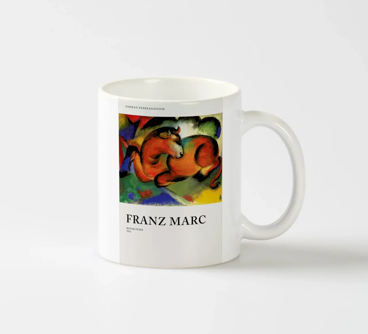 Marc - Roter Stier tazza in ceramica da Vintage by JUNIQE