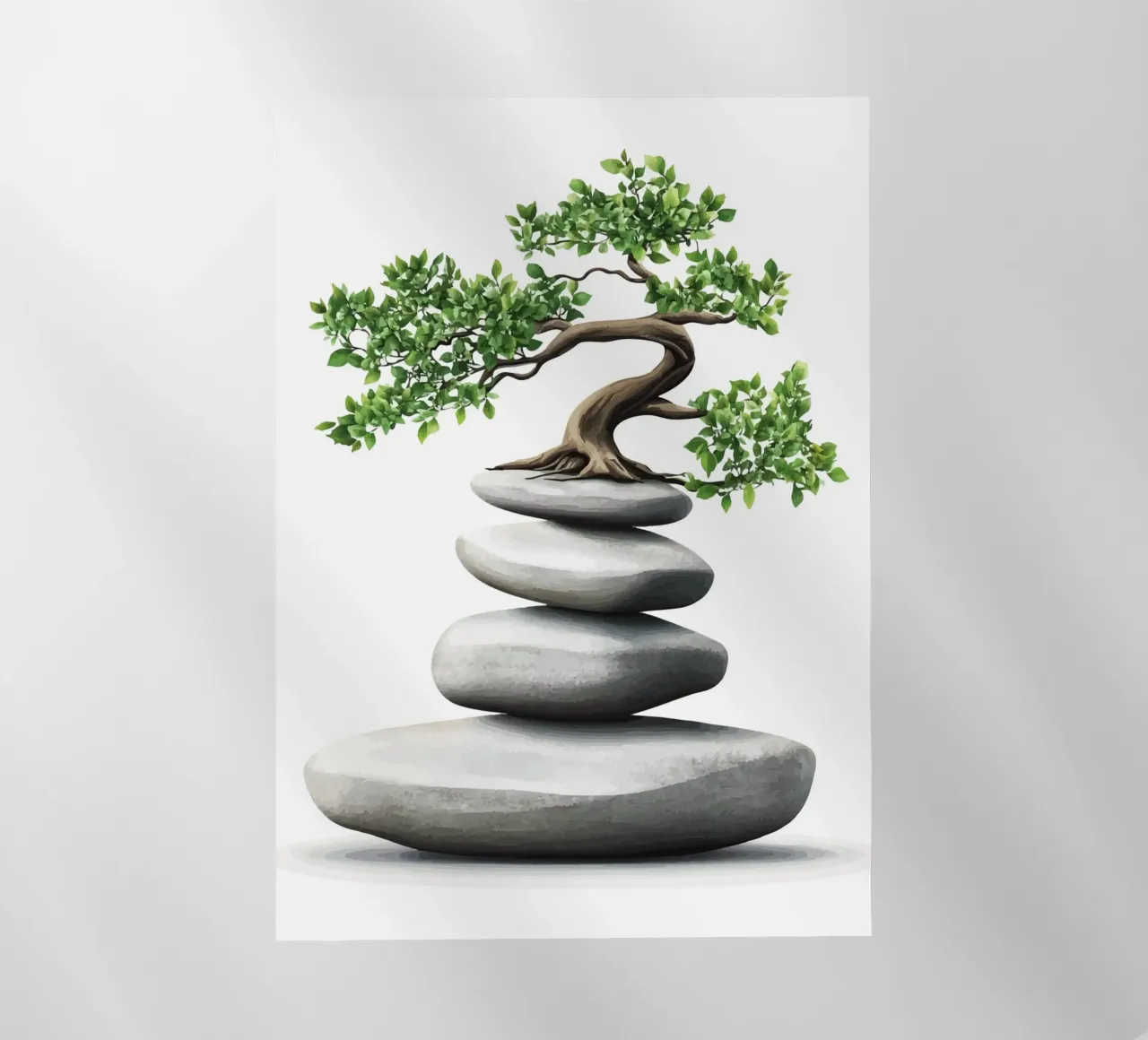Bonsai su pietre Zen impilate pellicola backlit da pixelbull - medieval art and more