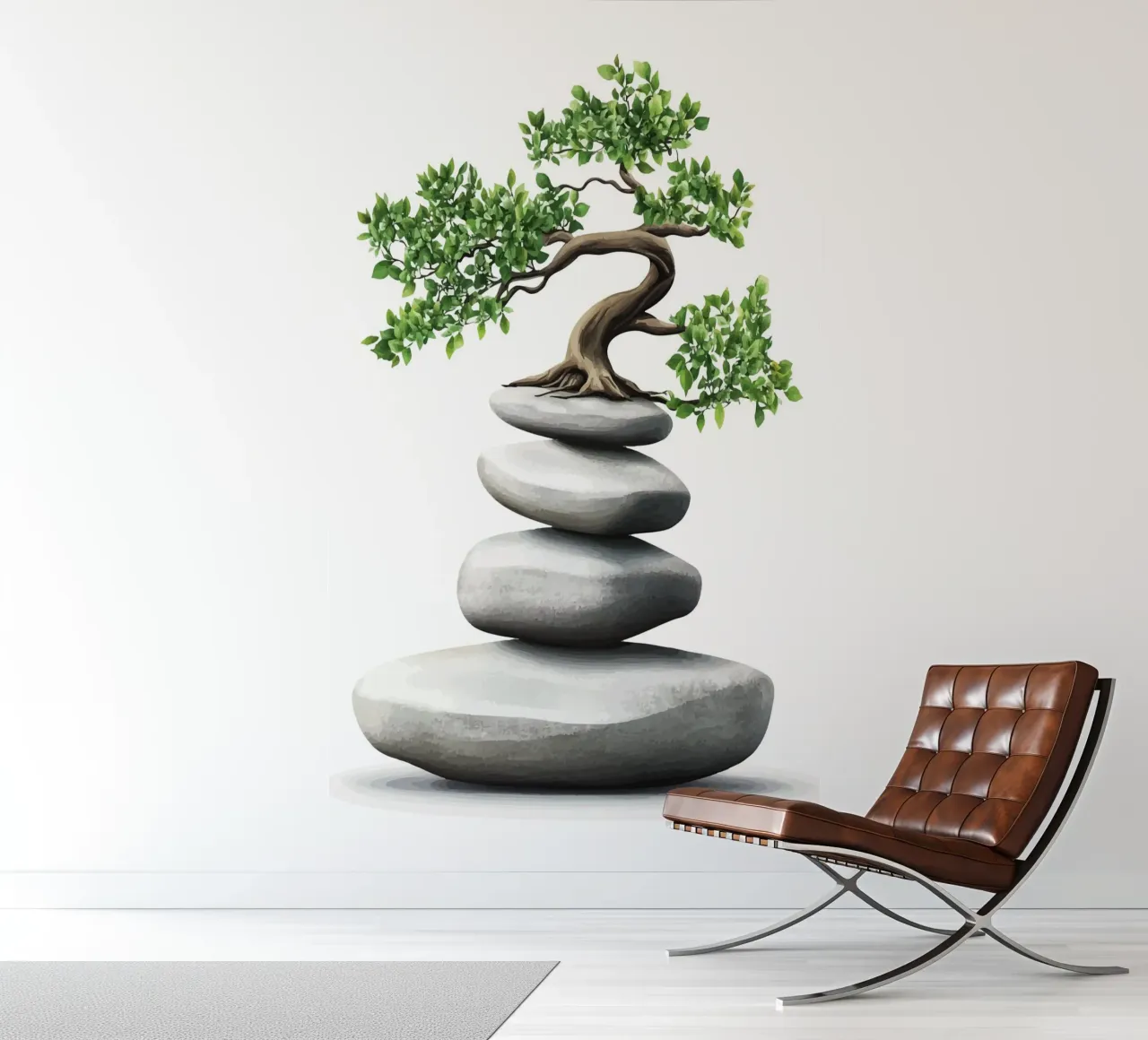 Bonsai on stacked Zen stones photo wallpaper by pixelbull - medieval art and more