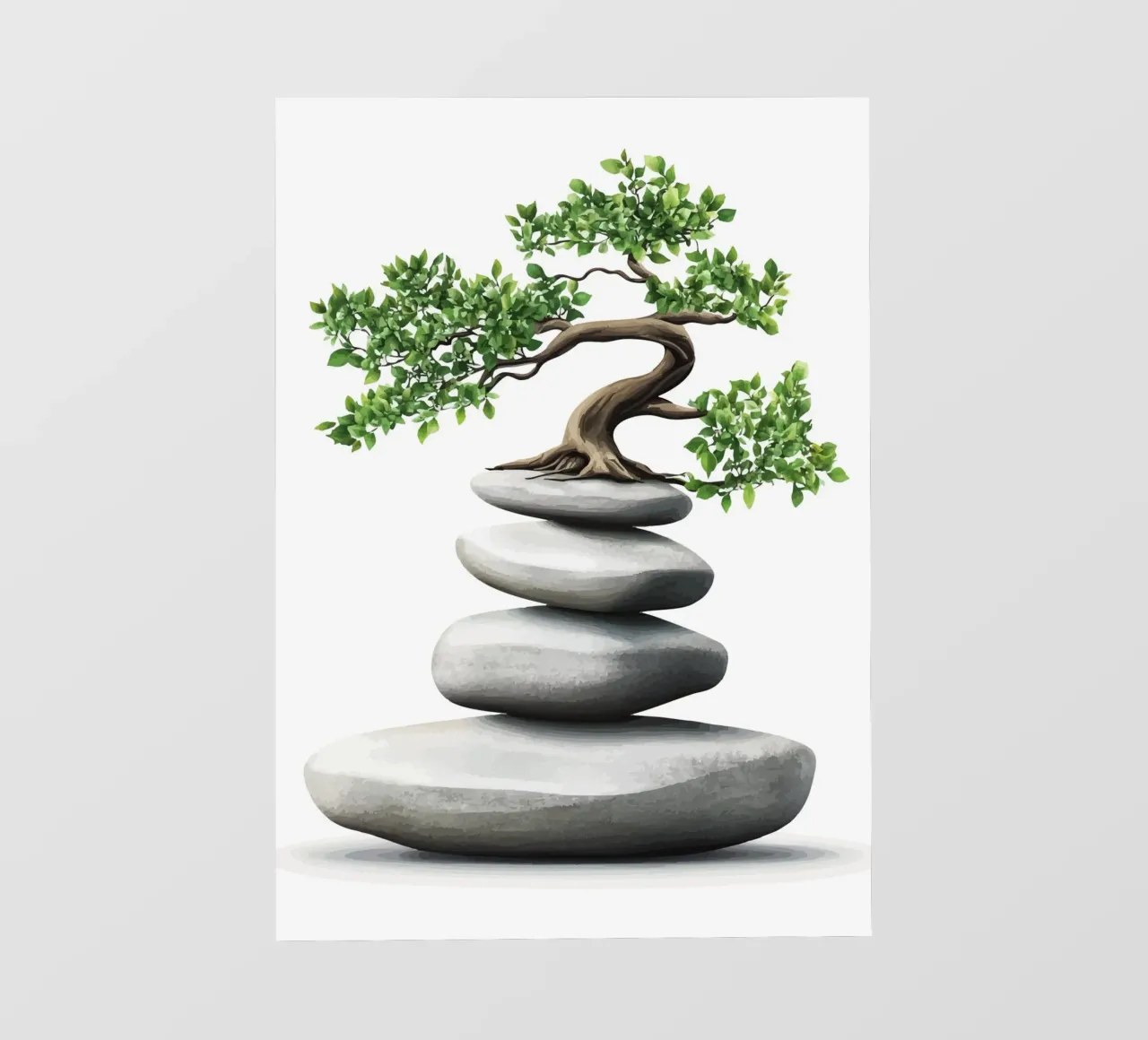 Bonsai on stacked Zen stones photo wallpaper by pixelbull - medieval art and more