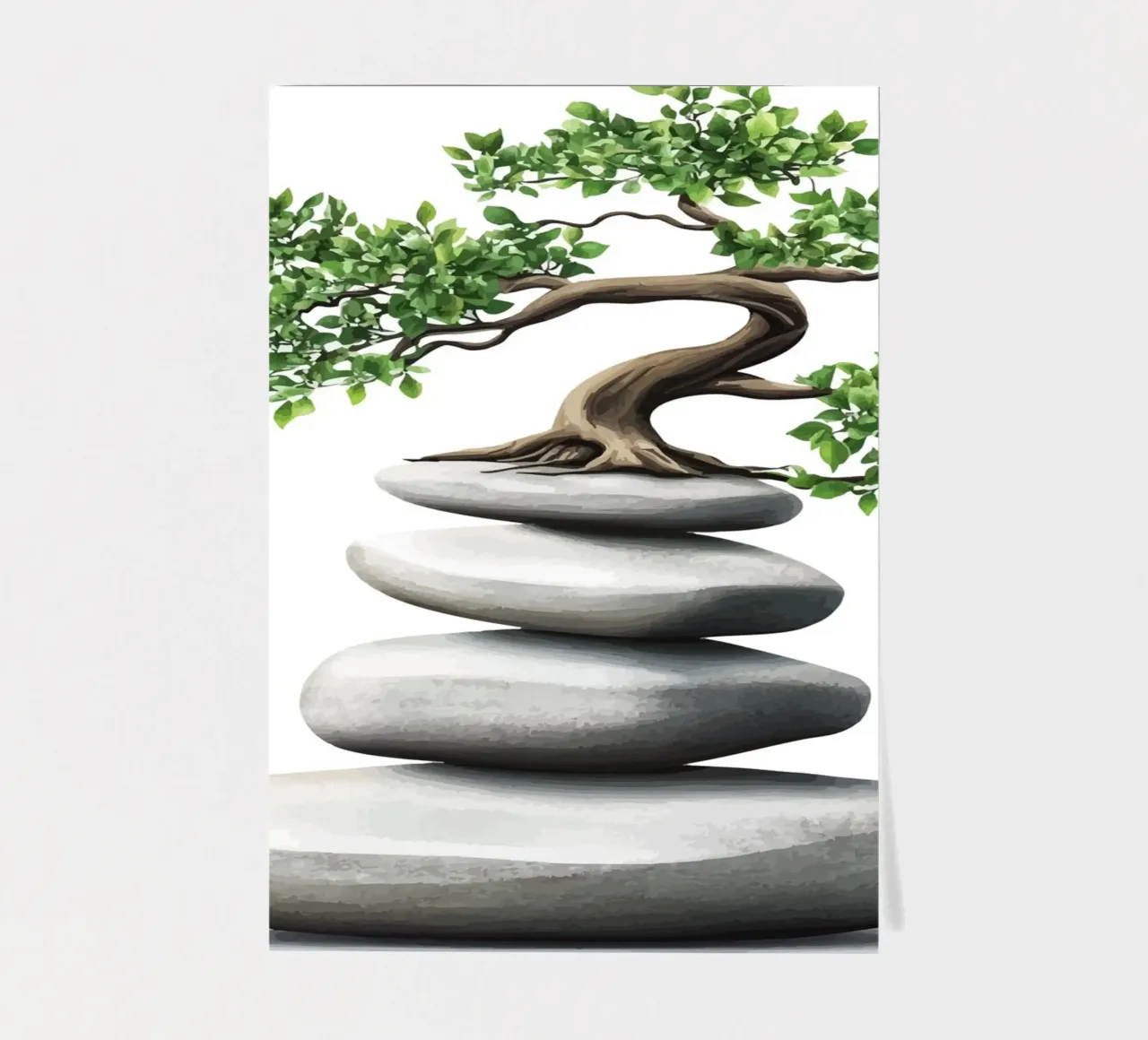 Bonsai on stacked Zen stones sticker sheet by pixelbull - medieval art and more
