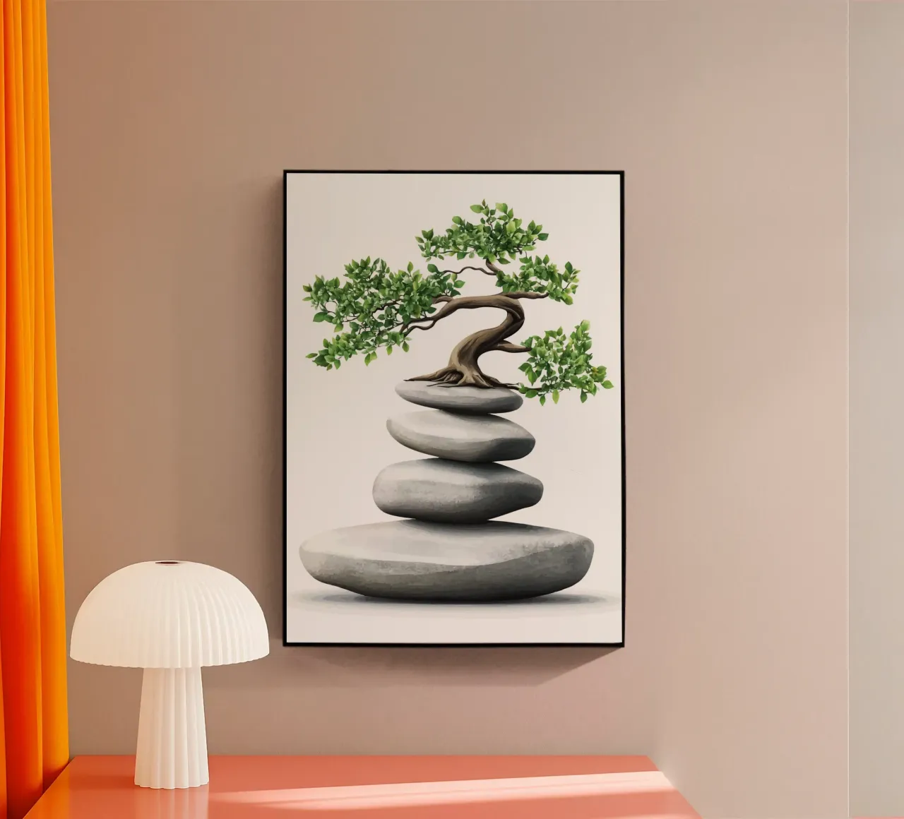Bonsai su pietre Zen impilate plexiglass da pixelbull - medieval art and more