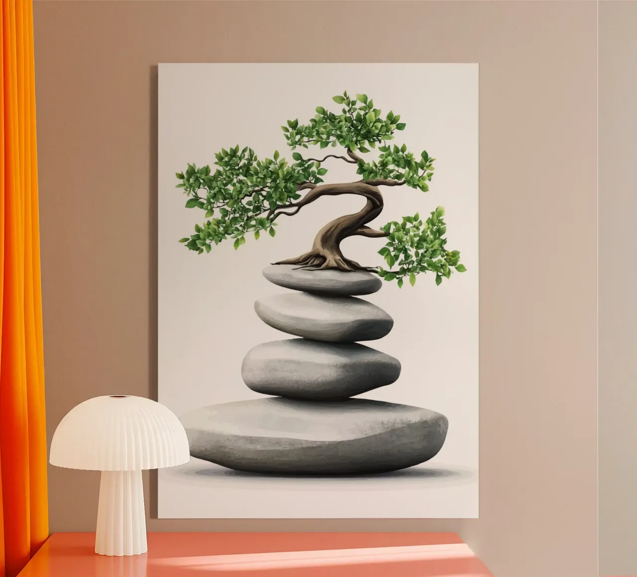 Bonsai su pietre Zen impilate plexiglass da pixelbull - medieval art and more