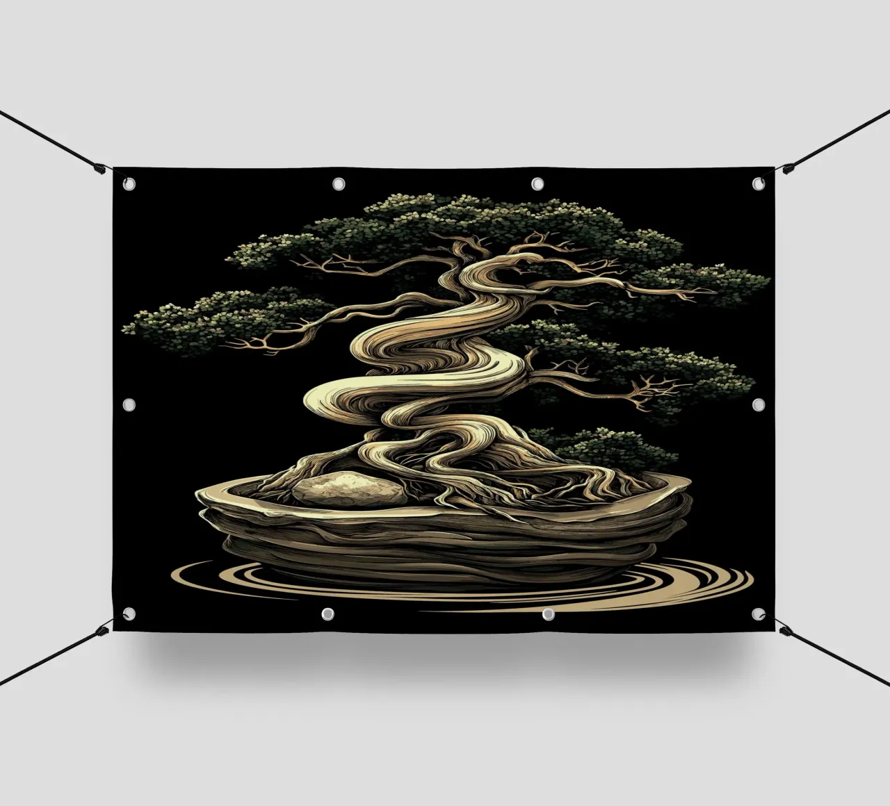 Bonsai con tronco gravemente contorto telo in pvc da pixelbull - medieval art and more