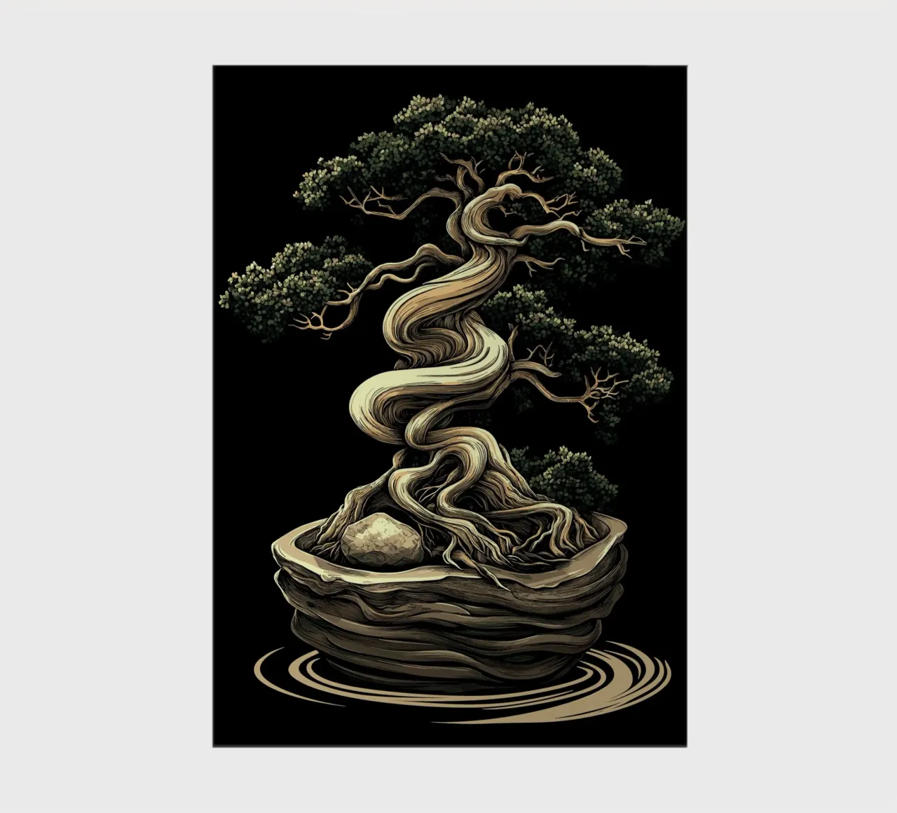 Bonsai with severely twisted trunk notebook by pixelbull - medieval art and more
