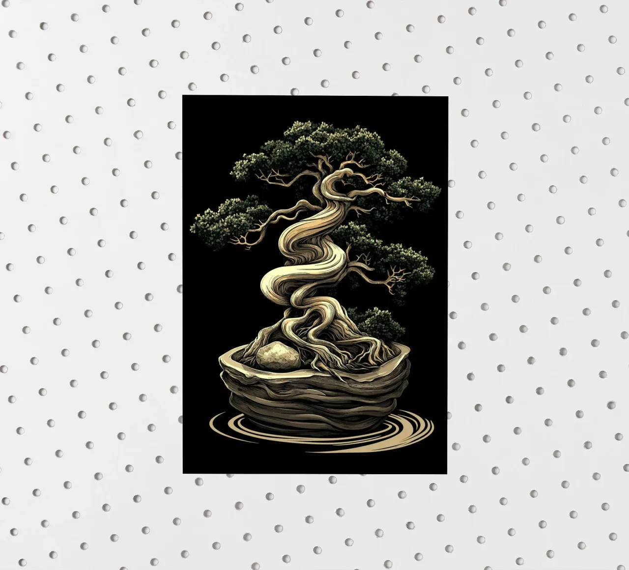 Bonsai with severely twisted trunk sticker by pixelbull - medieval art and more