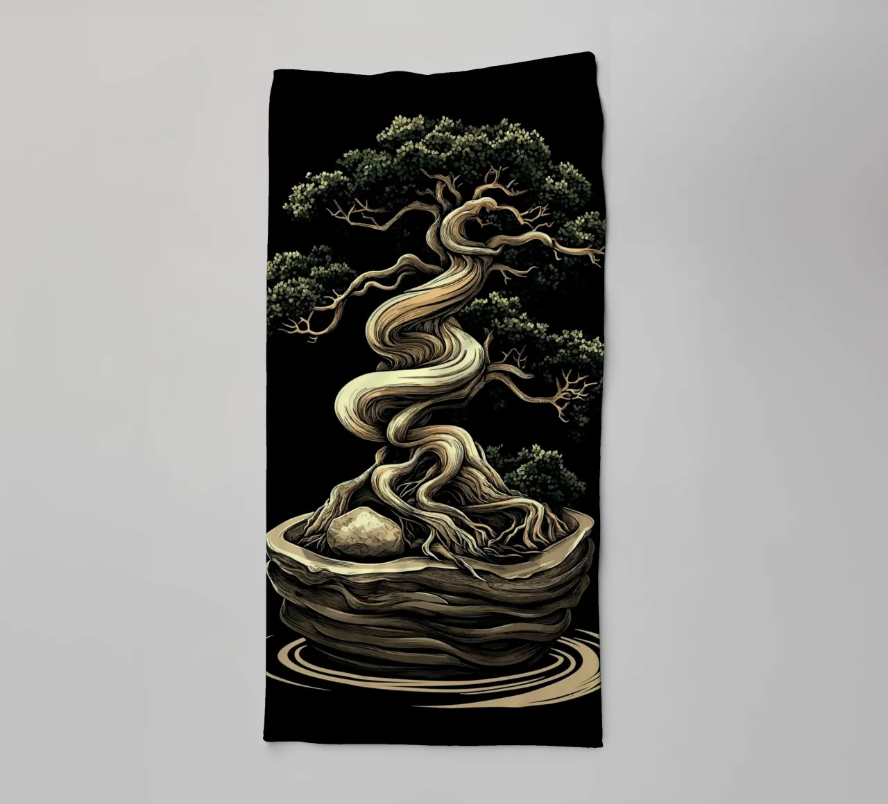 Bonsai with severely twisted trunk towel by pixelbull - medieval art and more