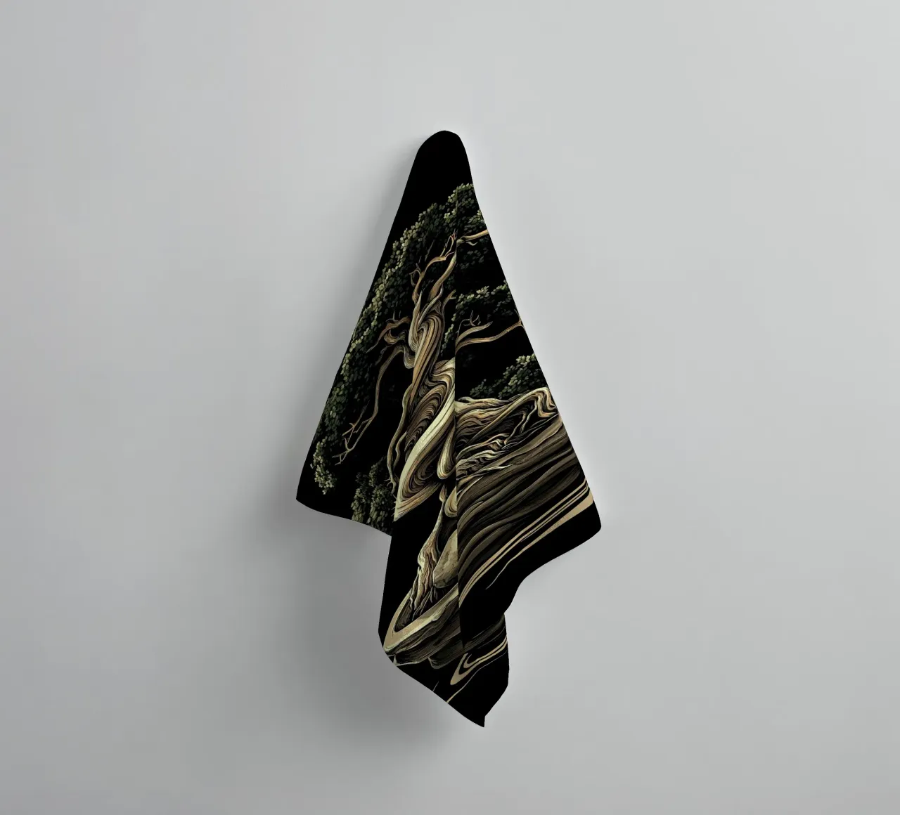 Bonsai with severely twisted trunk towel by pixelbull - medieval art and more