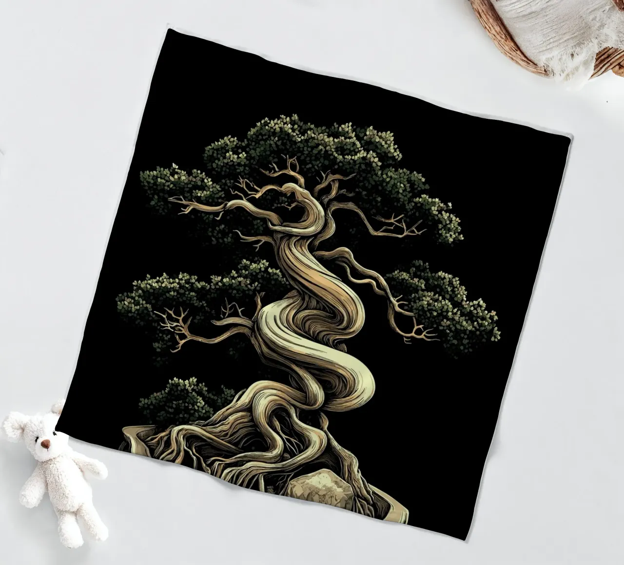 Bonsai con tronco gravemente contorto coperta in pile da pixelbull - medieval art and more