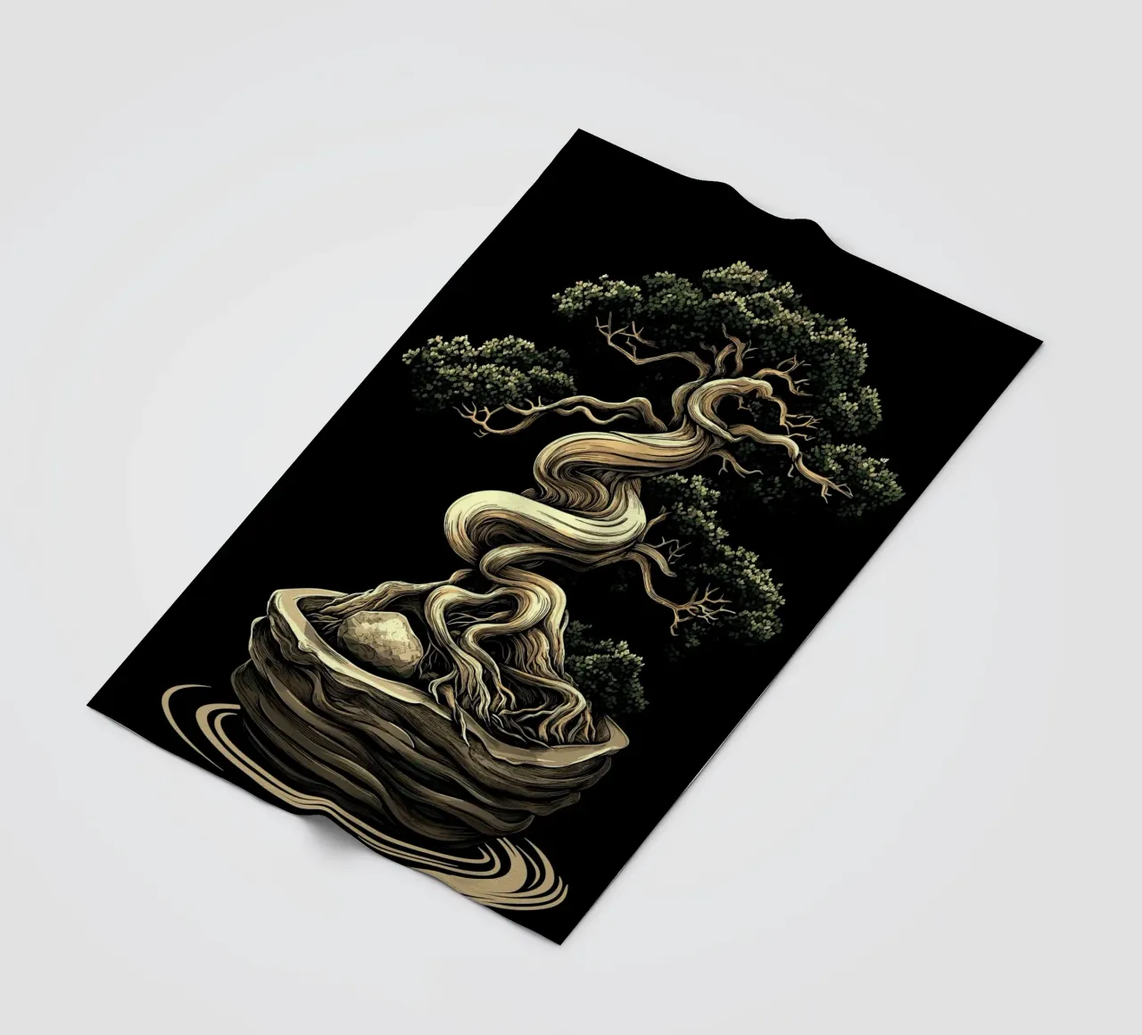 Bonsai con tronco gravemente contorto coperta in pile da pixelbull - medieval art and more