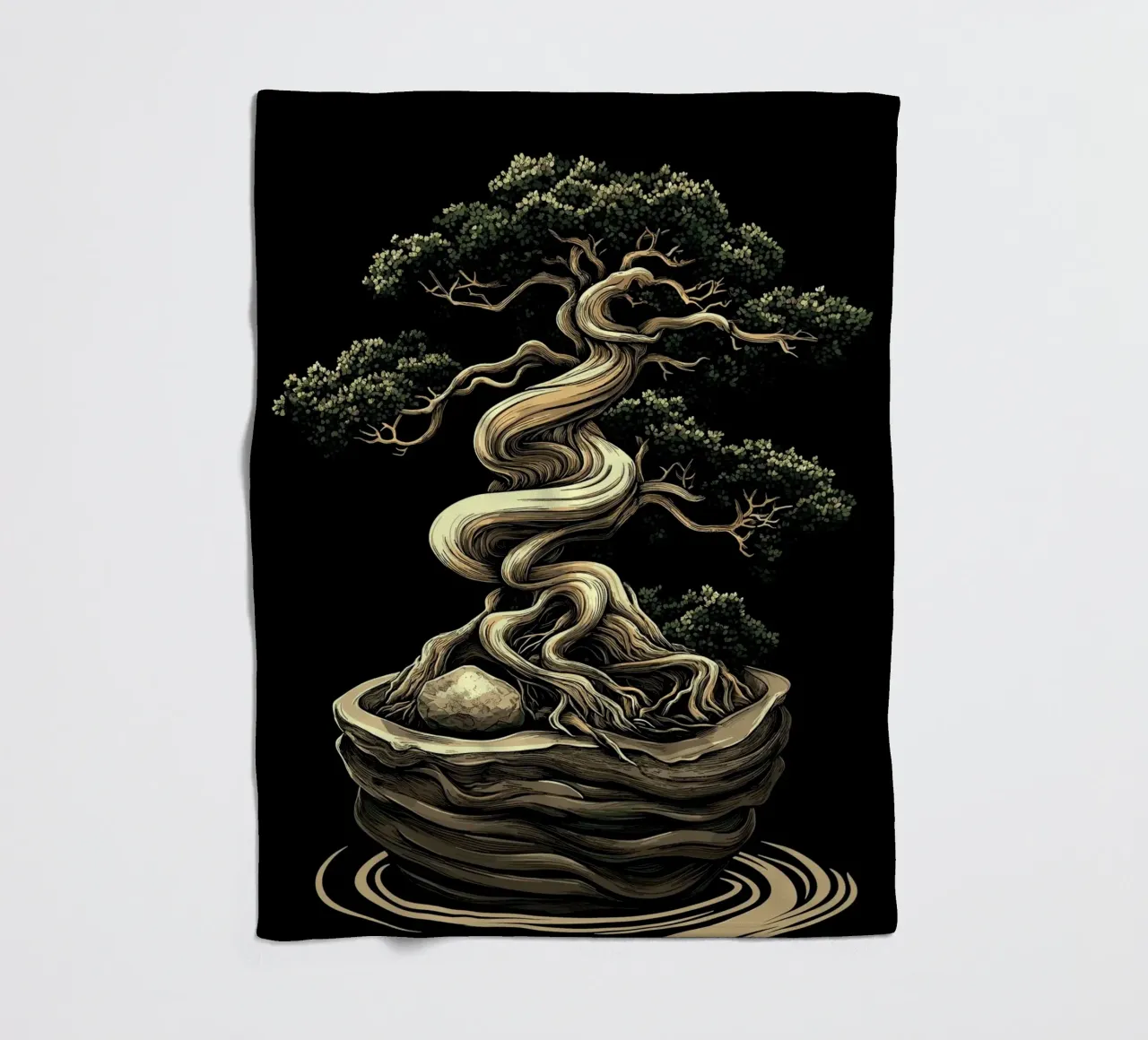Bonsai con tronco gravemente contorto coperta in pile da pixelbull - medieval art and more