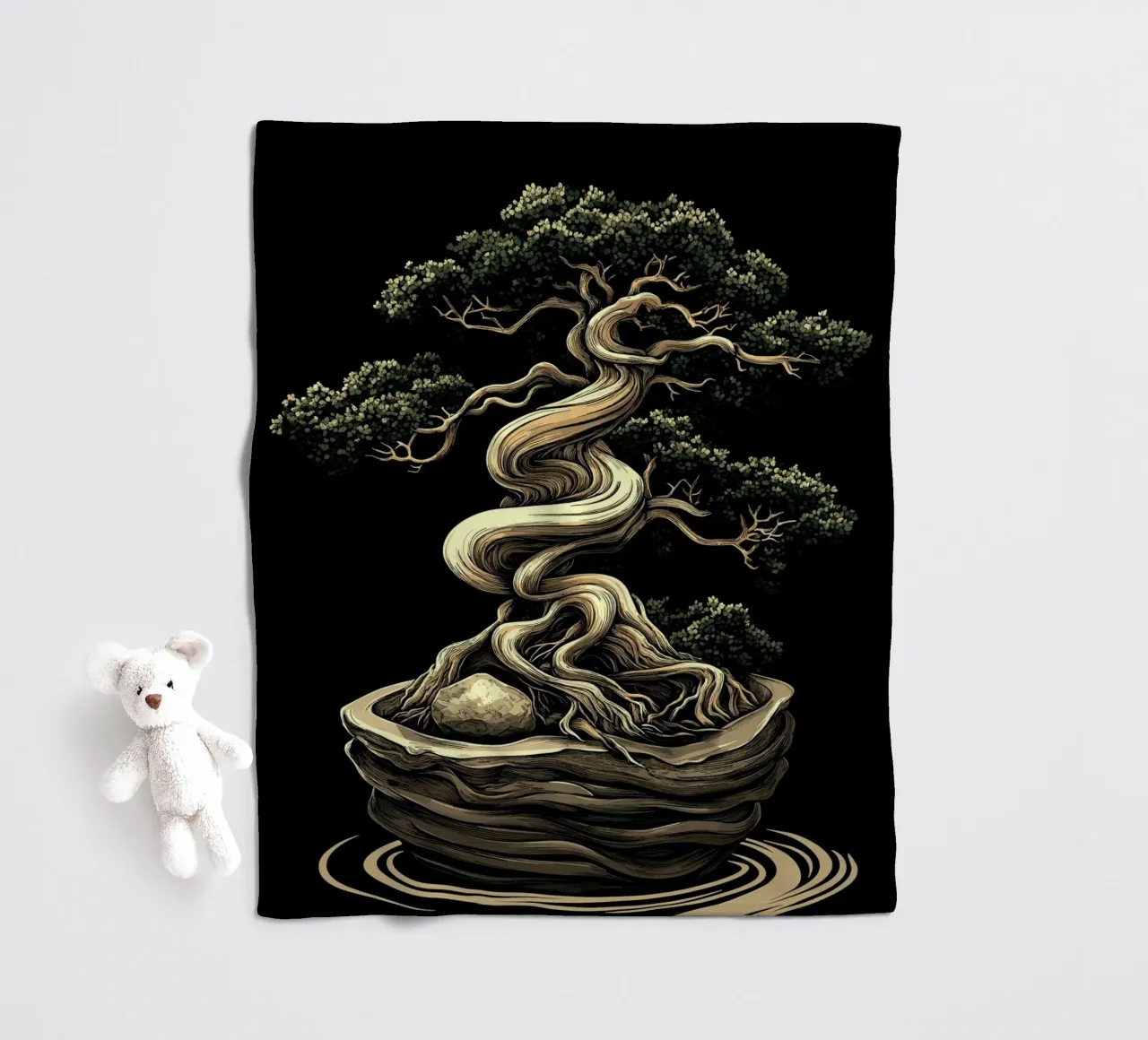 Bonsai con tronco gravemente contorto coperta in pile da pixelbull - medieval art and more