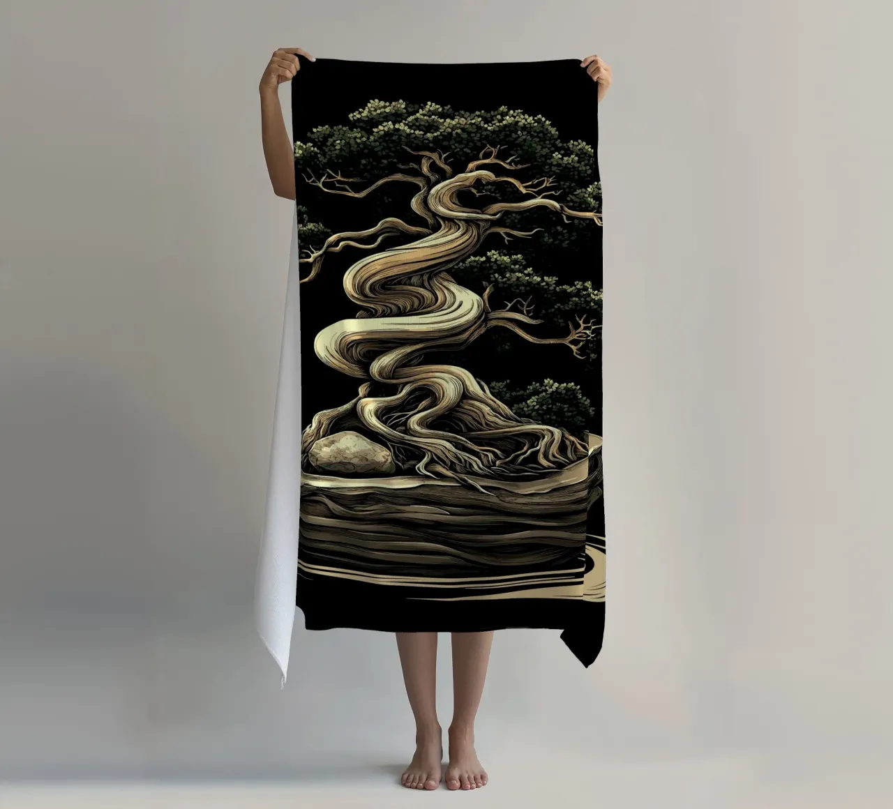 Bonsai con tronco gravemente contorto telo mare da pixelbull - medieval art and more