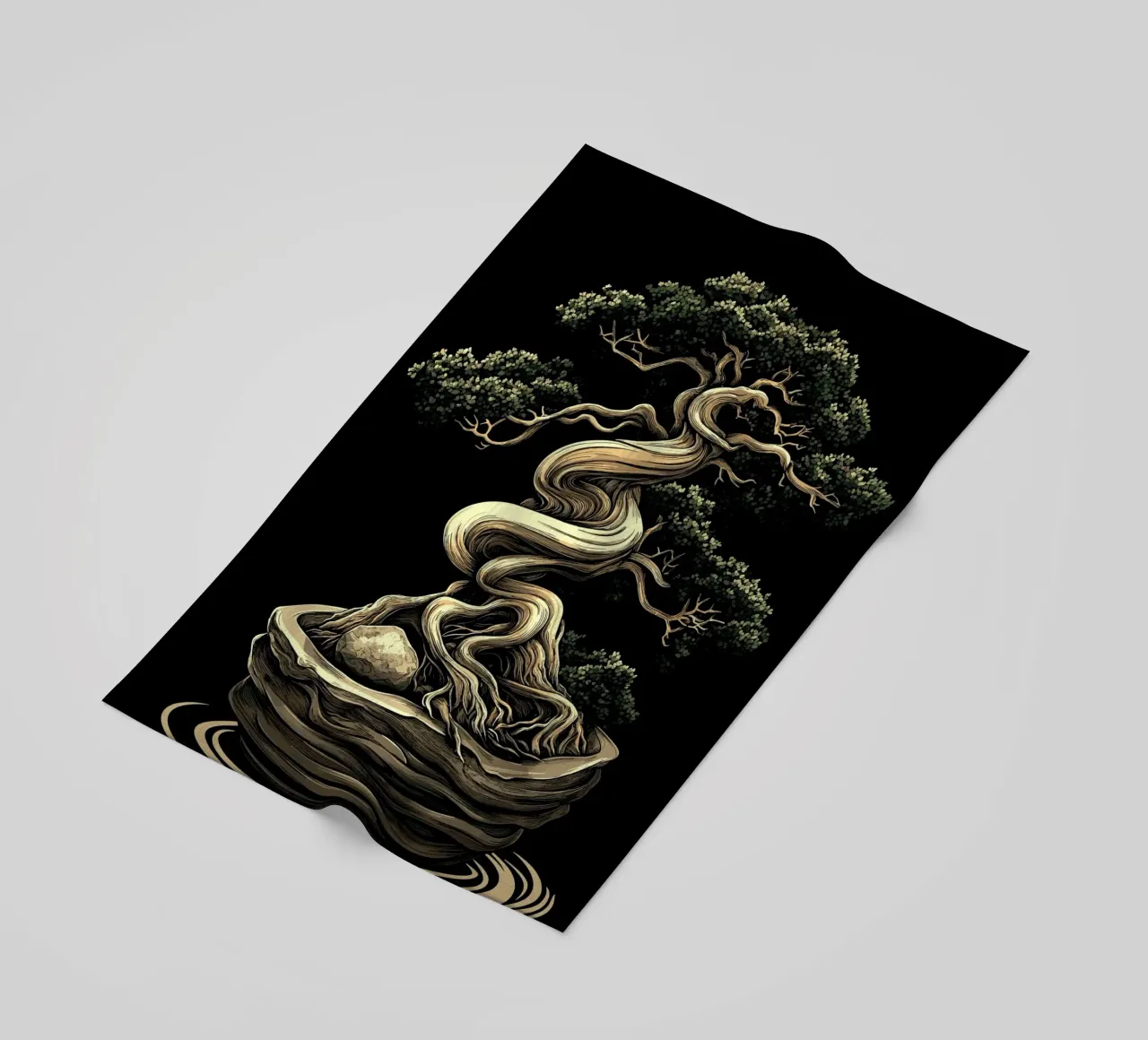 Bonsai con tronco gravemente contorto telo mare da pixelbull - medieval art and more