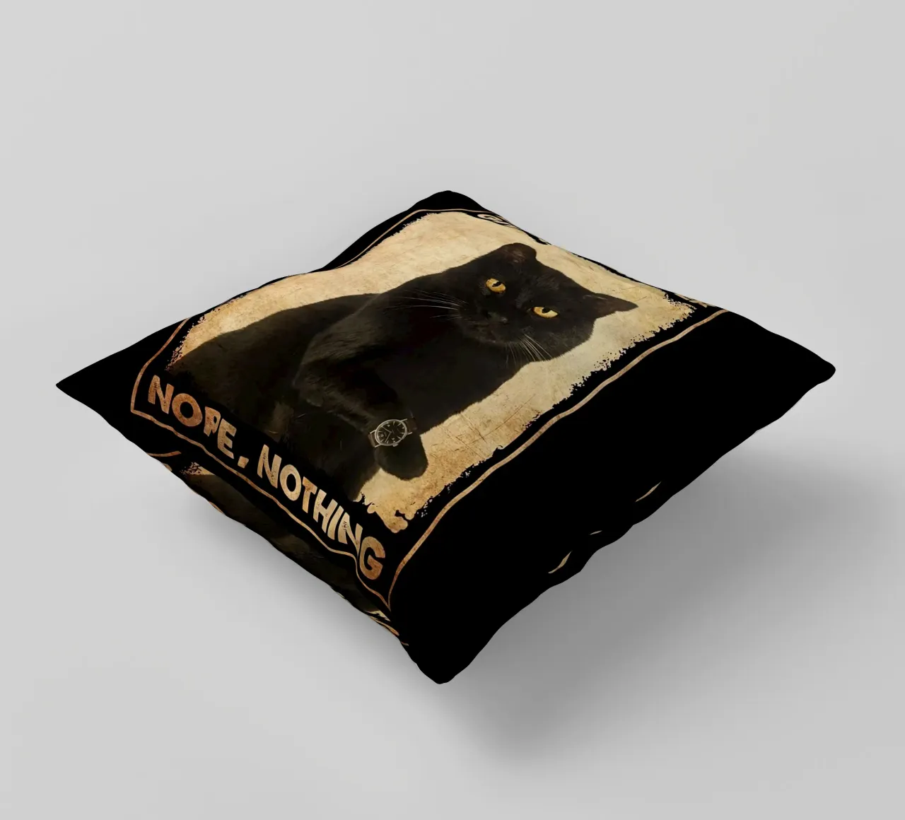 Fammi controllare il mio Giveashitometro Gatto Nero cuscino da Aaronshop