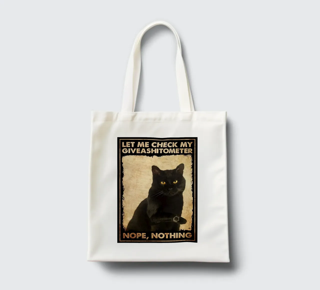 Fammi controllare il mio Giveashitometro Gatto Nero borsa in juta da Aaronshop