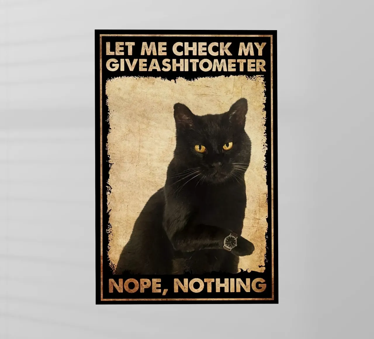 Fammi controllare il mio Giveashitometro Gatto Nero pellicola backlit da Aaronshop