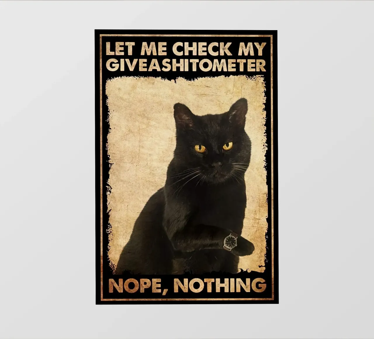 Fammi controllare il mio Giveashitometro Gatto Nero pellicola backlit da Aaronshop