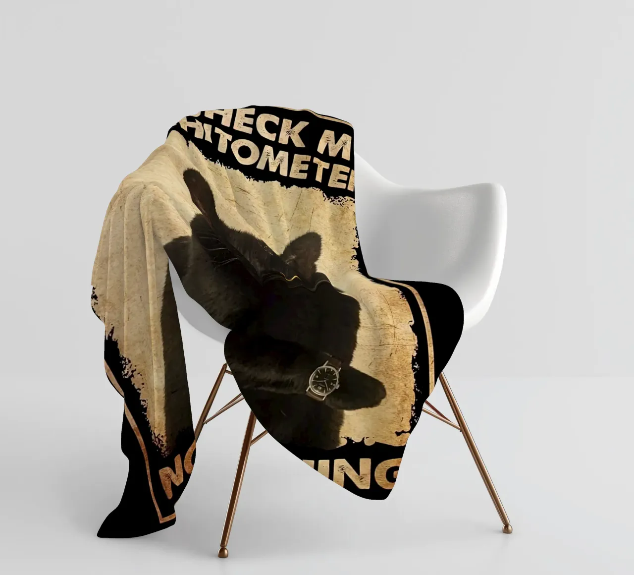 Let Me Check My Giveashitometer Black Cat fleece blanket by Aaronshop