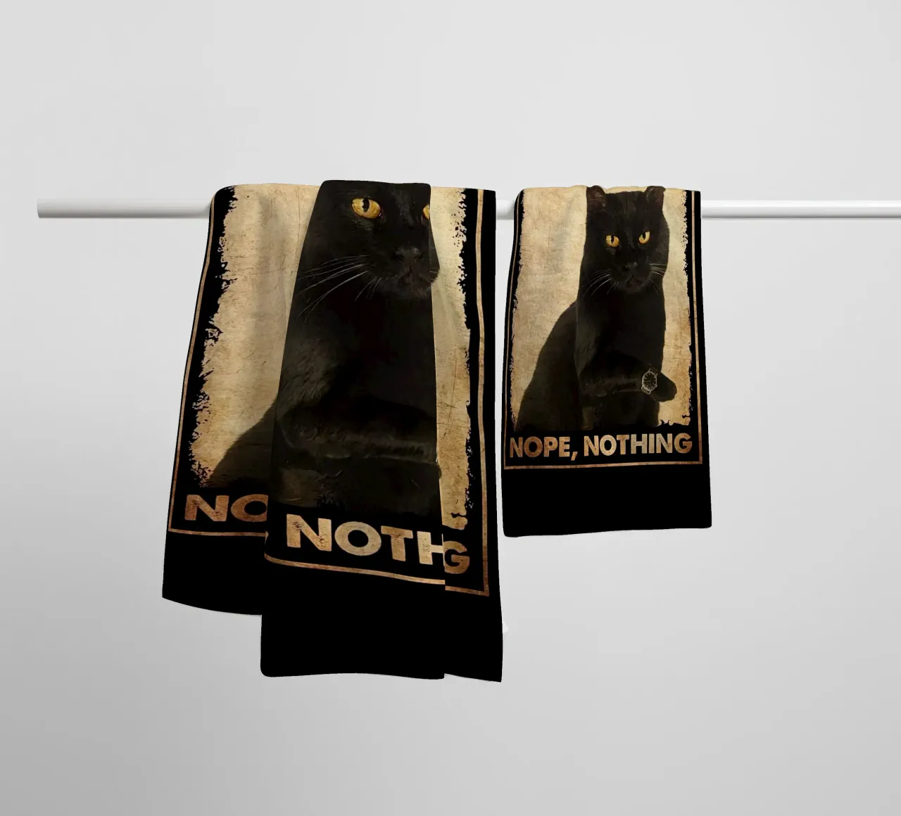 Let Me Check My Giveashitometer Black Cat serviette de bain de Aaronshop