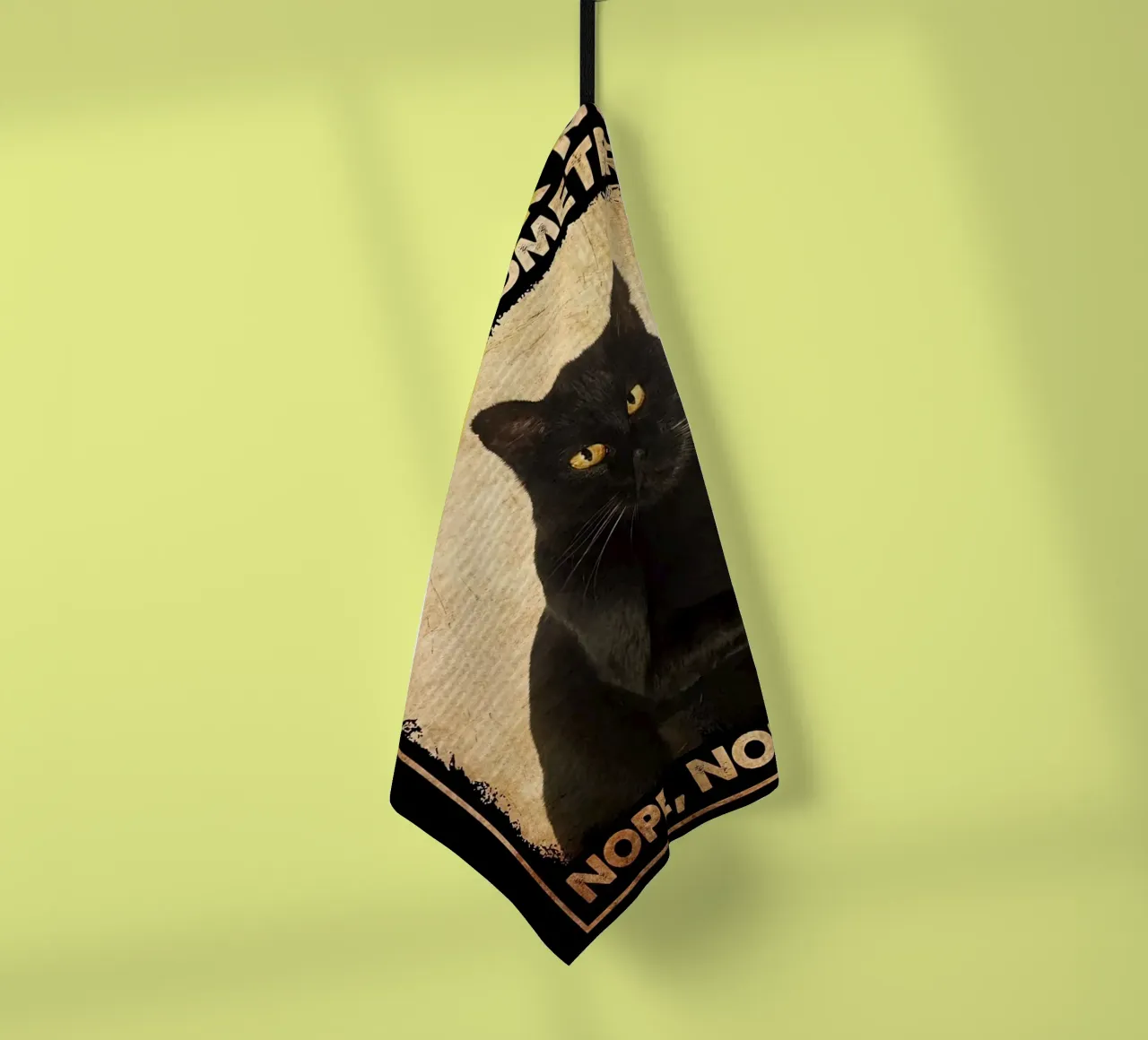 Let Me Check My Giveashitometer Black Cat torchon de Aaronshop