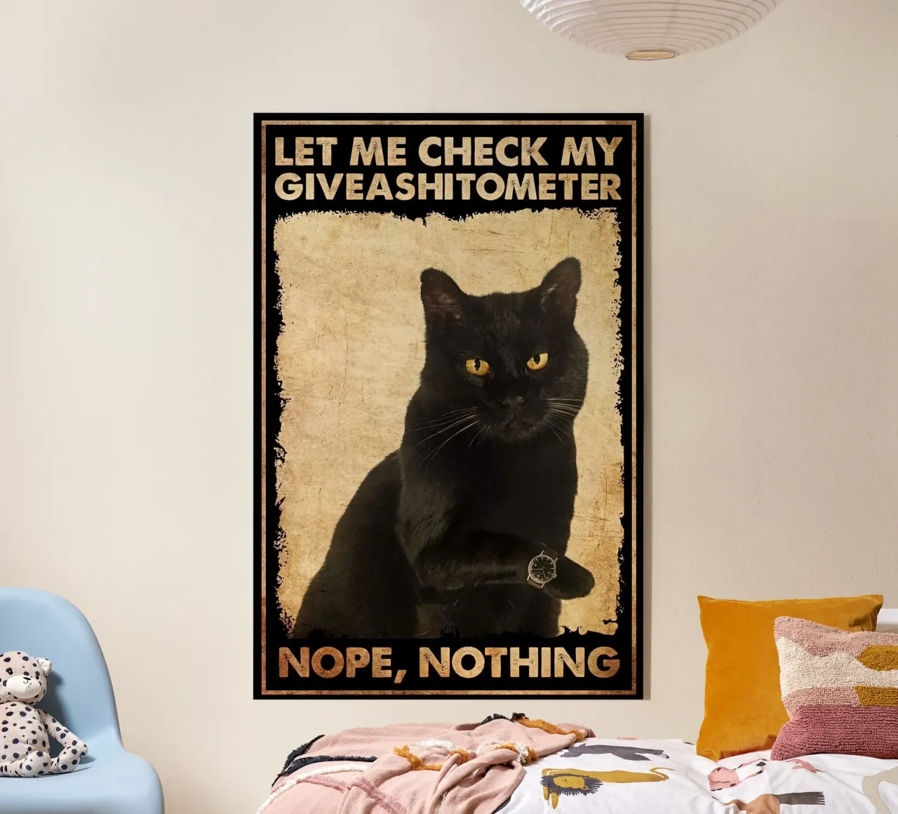 Déjame comprobar mi Giveashitometer Gato negro metacrilato de Aaronshop
