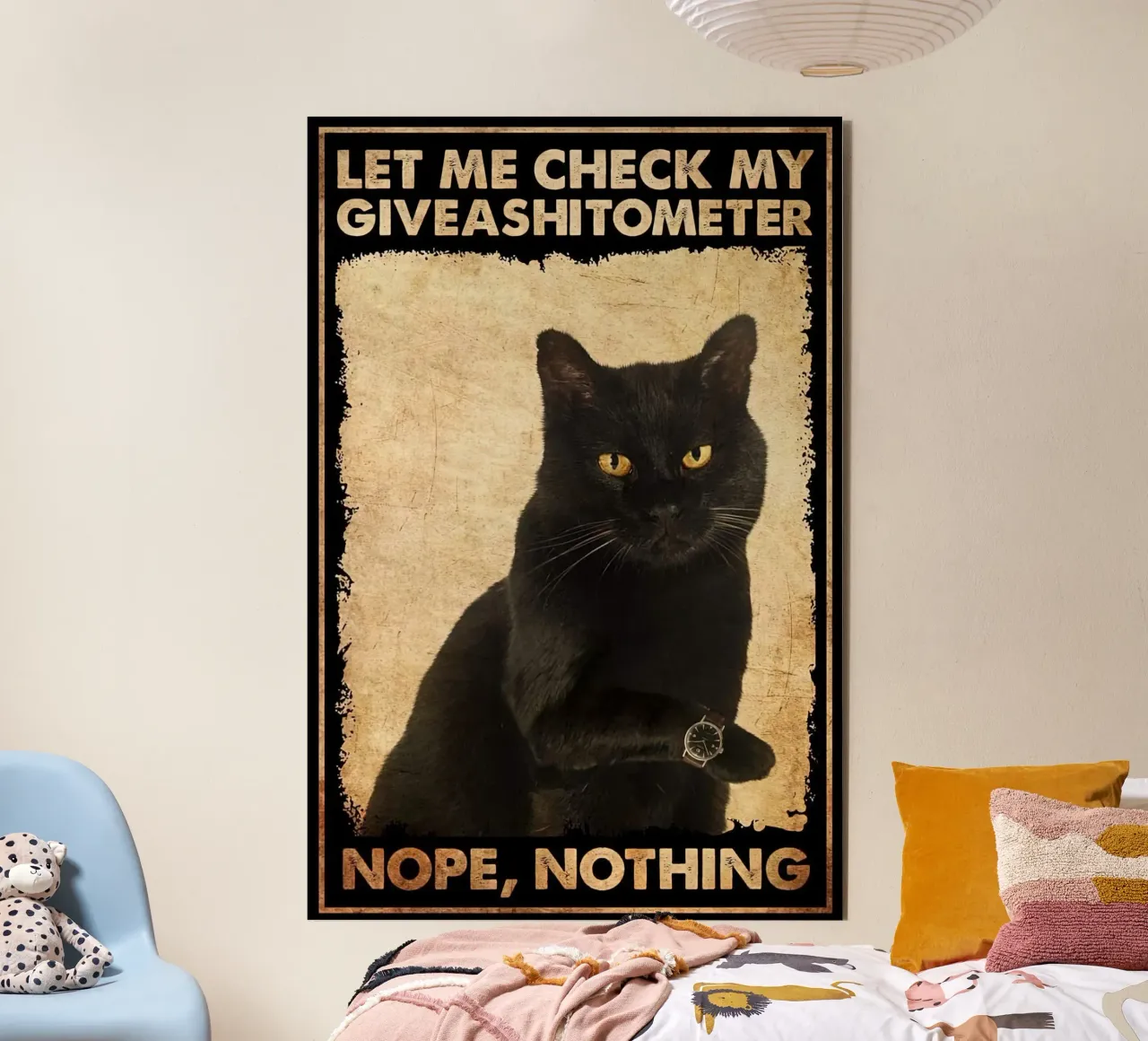 Let Me Check My Giveashitometer Black Cat alu dibond de Aaronshop