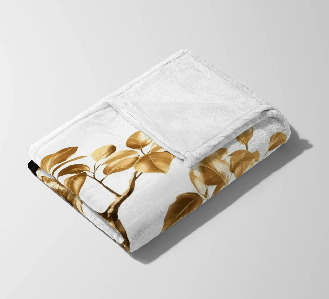 Un bonsai dorato in una ciotola nera coperta in pile da pixelbull - medieval art and more
