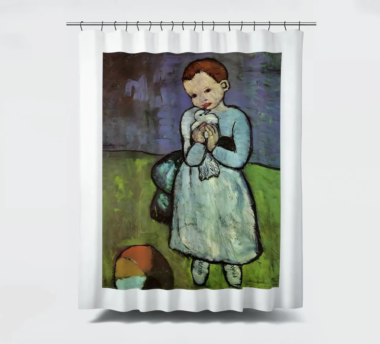 Bambino con colomba di Pablo Picasso tenda da doccia da tokovictory