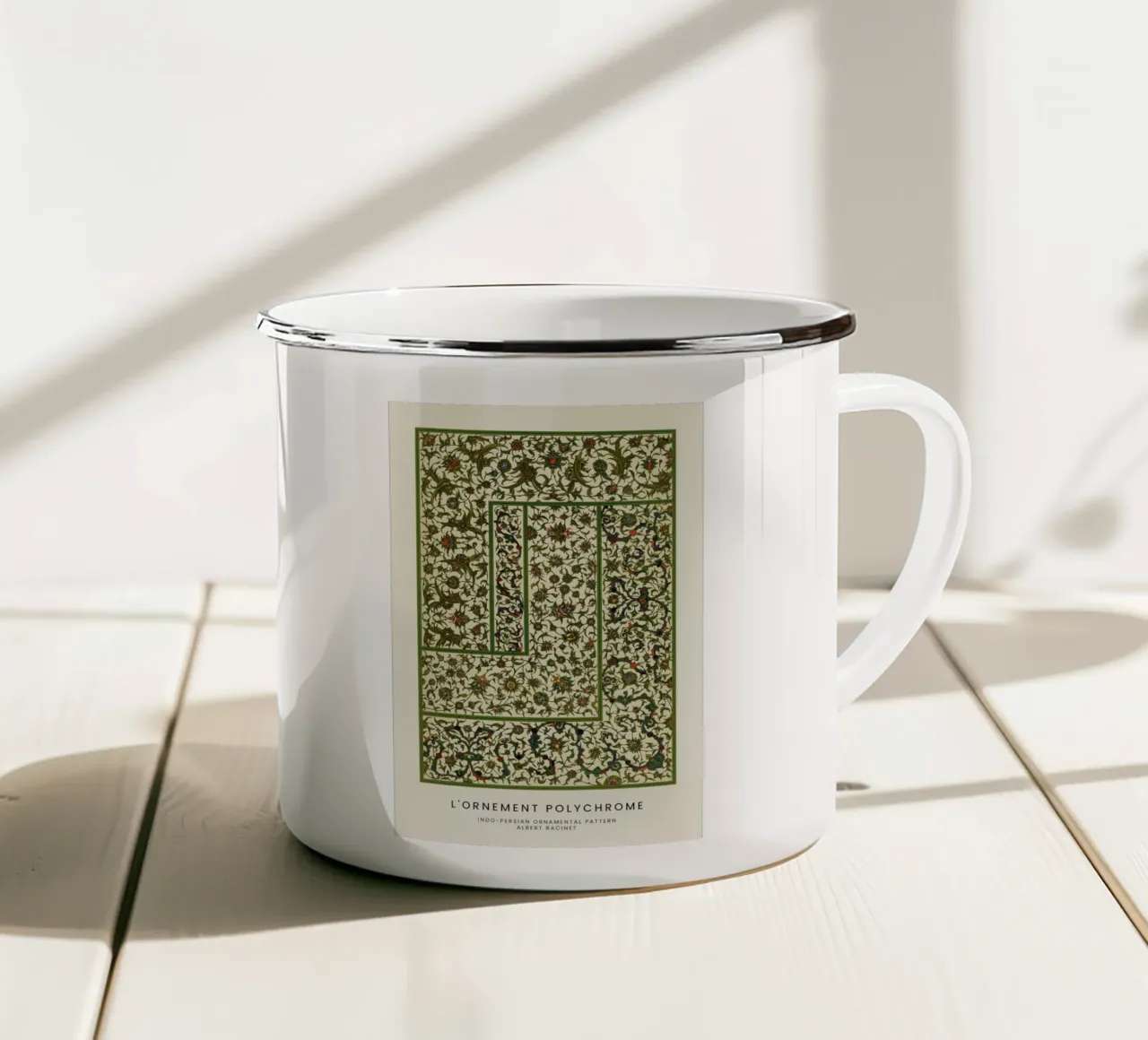 Racinet -  Indo-Persian Ornamental Pattern II tazza in smalto da Vintage by JUNIQE