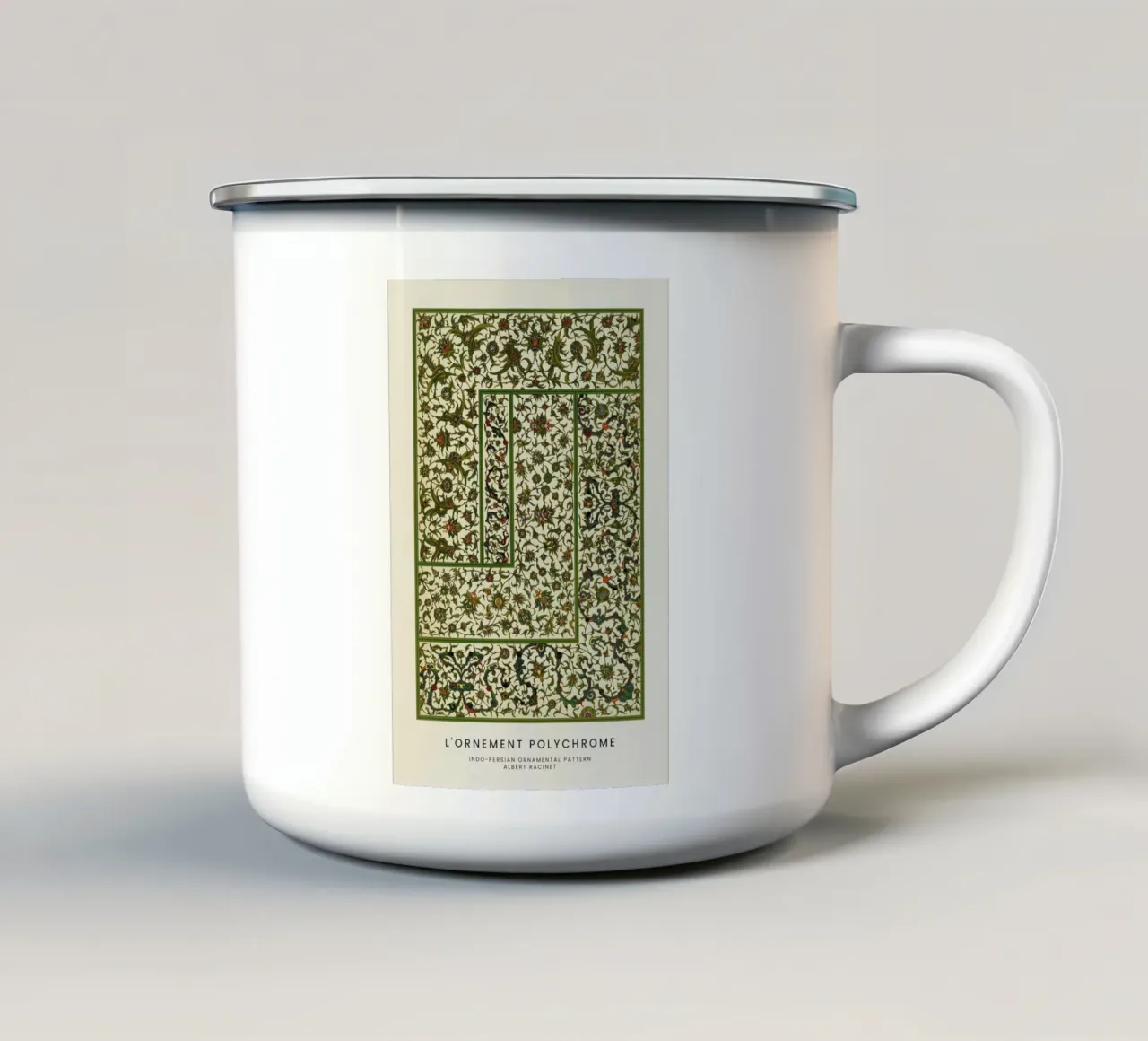 Racinet -  Indo-Persian Ornamental Pattern II tazza in smalto da Vintage by JUNIQE
