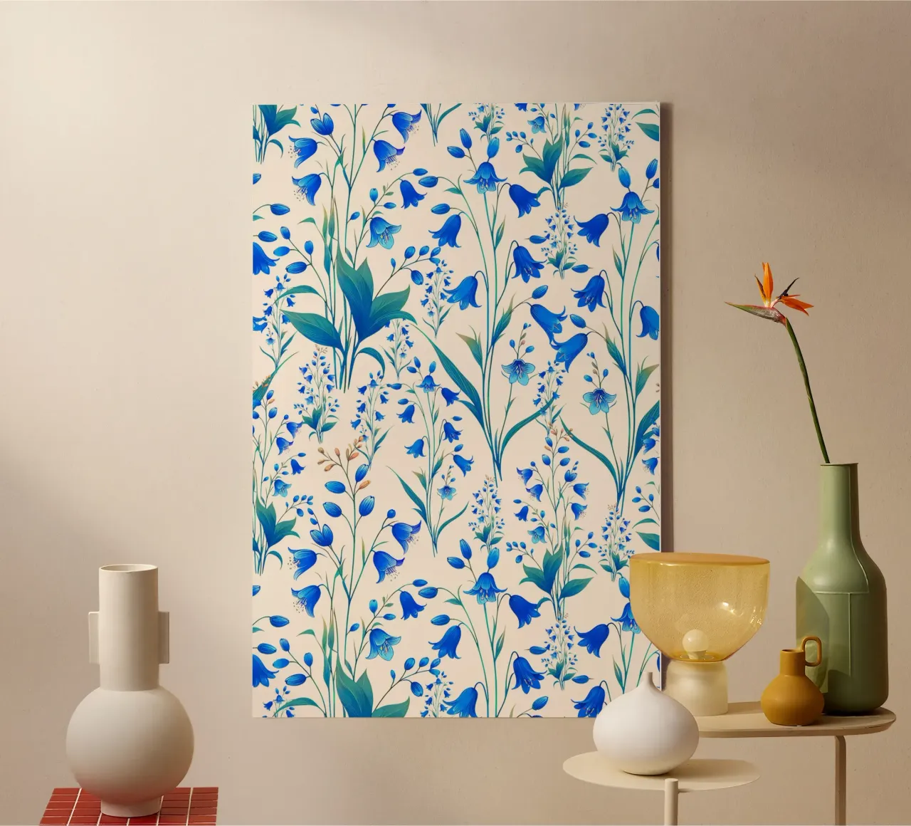 Campanule blu cobalto tela con Cornice a cassetta da SilverPegasus